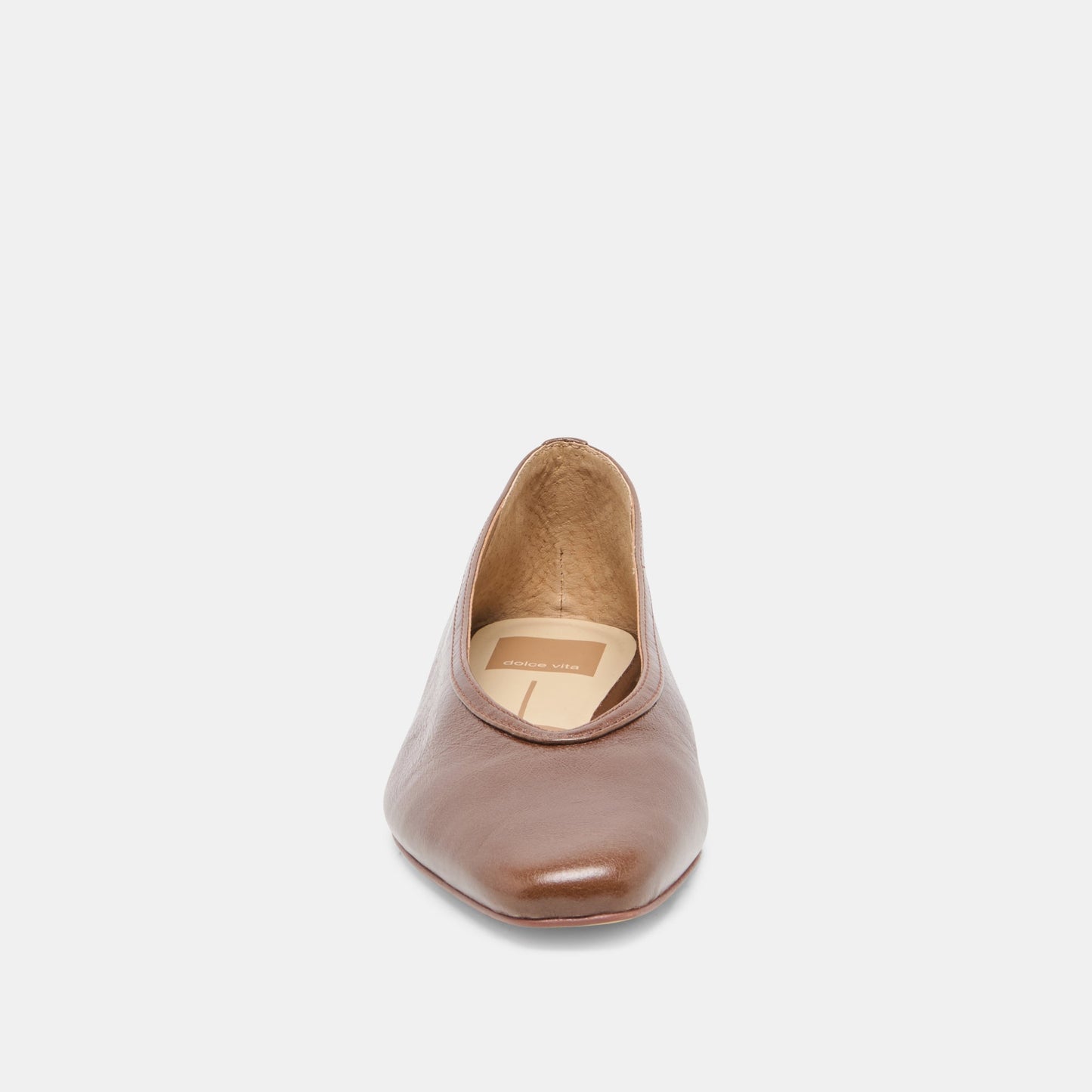CARET Russet Leather Pointed-Toe Ballet Flats Dolce Vita New