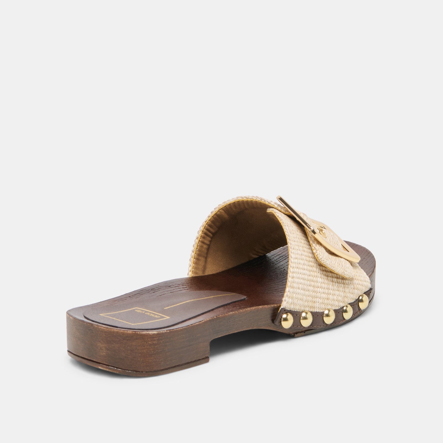 SHERY Natural Raffia Open-Toe Buckle Wood Sole Sandals Dolce Vita Outlet