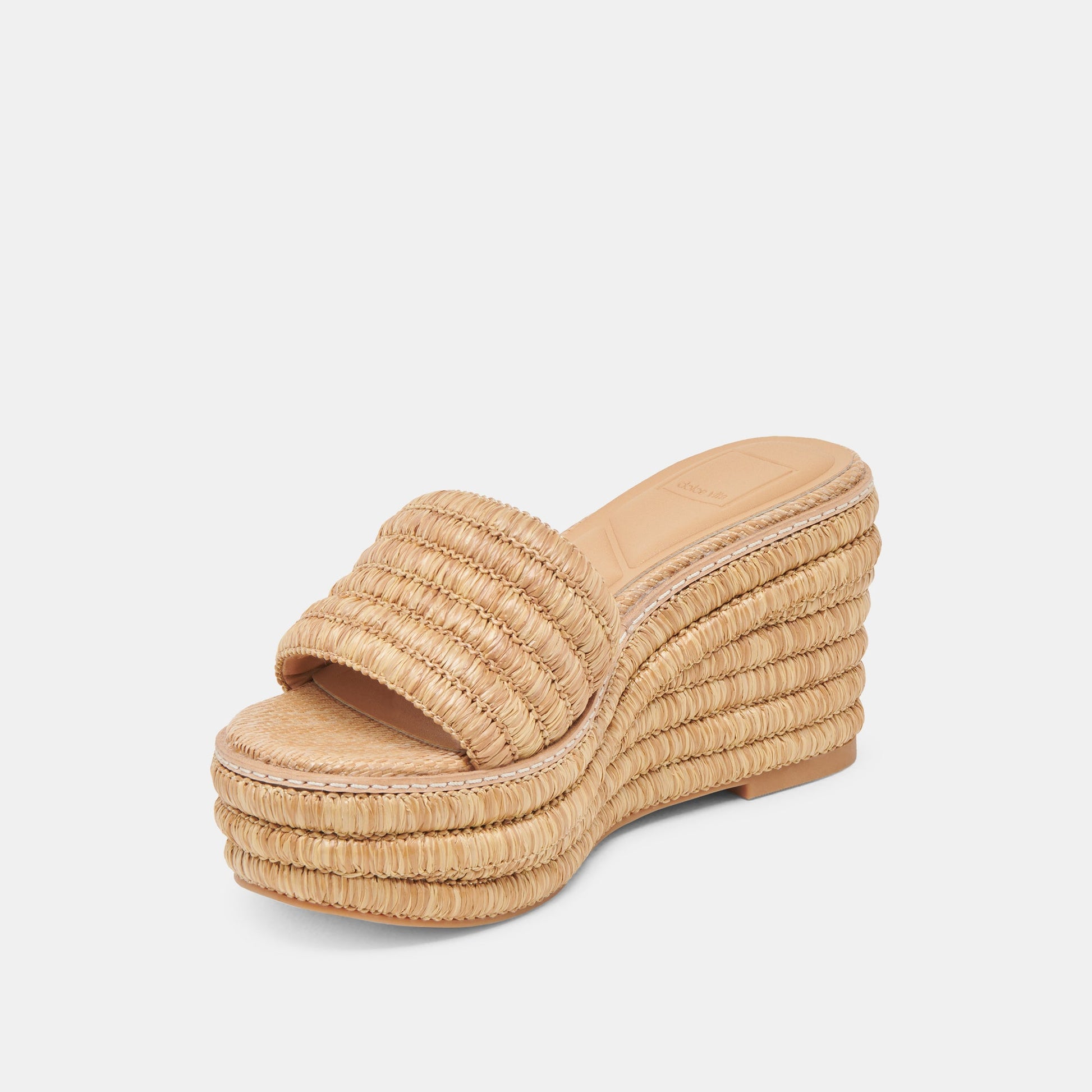 Throne Wide Lt Natural Raffia Wedges Dolce Vita For sale