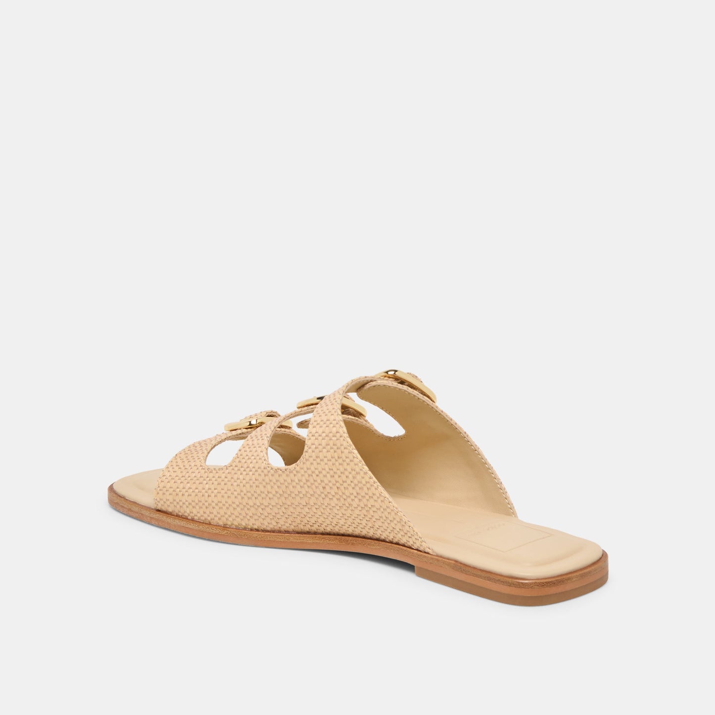 FIN Sand Raffia Open-Toe Slide Sandals Dolce Vita For sale