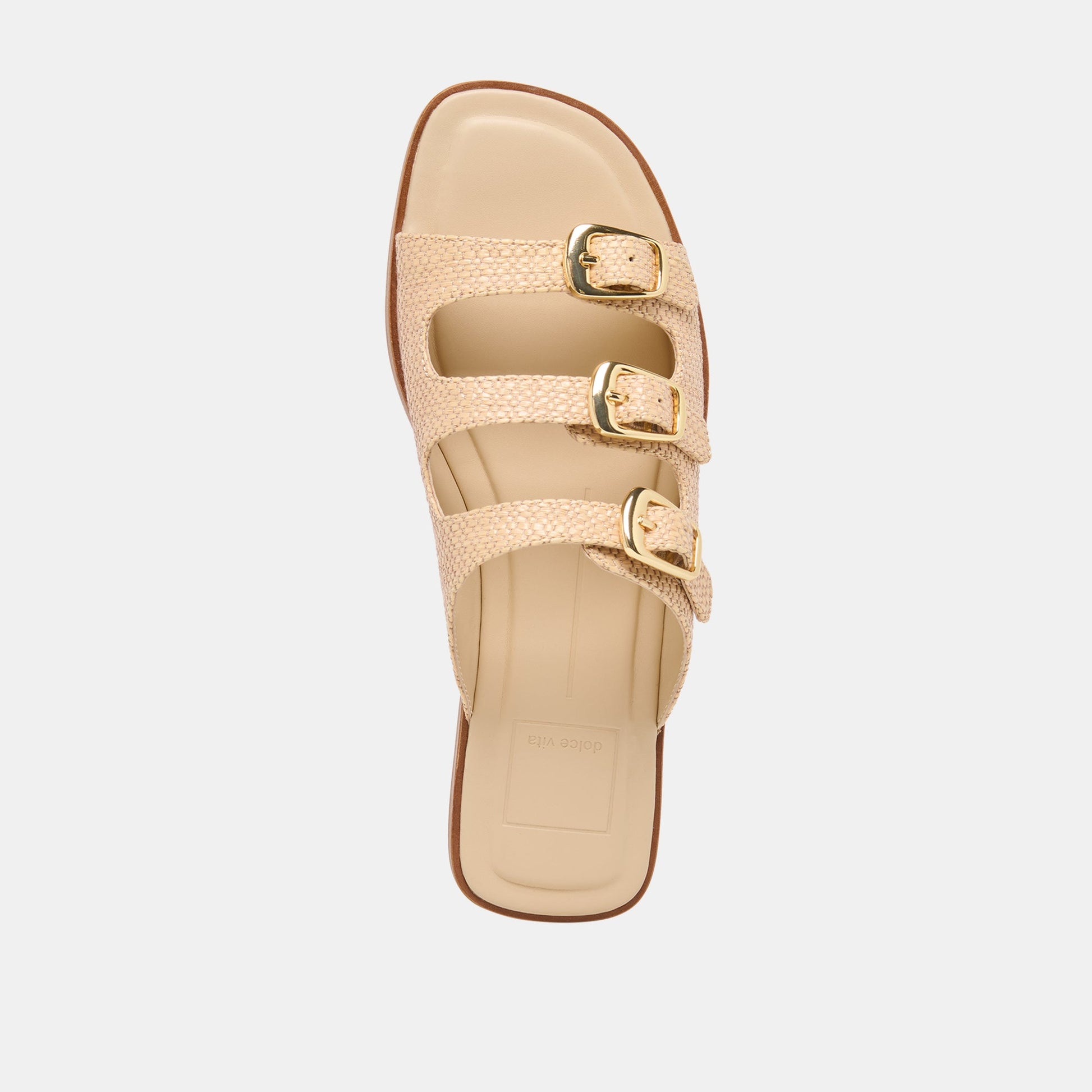 FIN Sand Raffia Open-Toe Slide Sandals Dolce Vita For sale