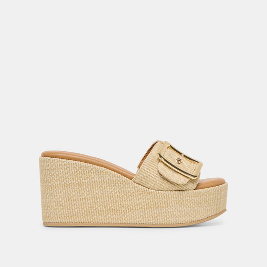 Jilian Wide Lt Natural Raffia Wedges Dolce Vita Outlet