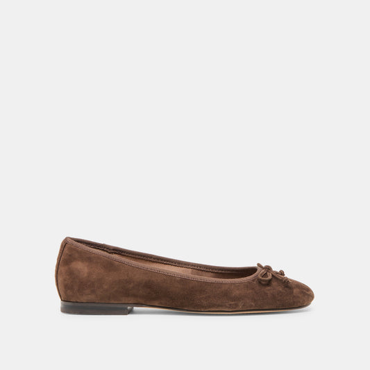 Ritla Wide Dk Brown Suede Ballet Flats Dolce Vita For sale