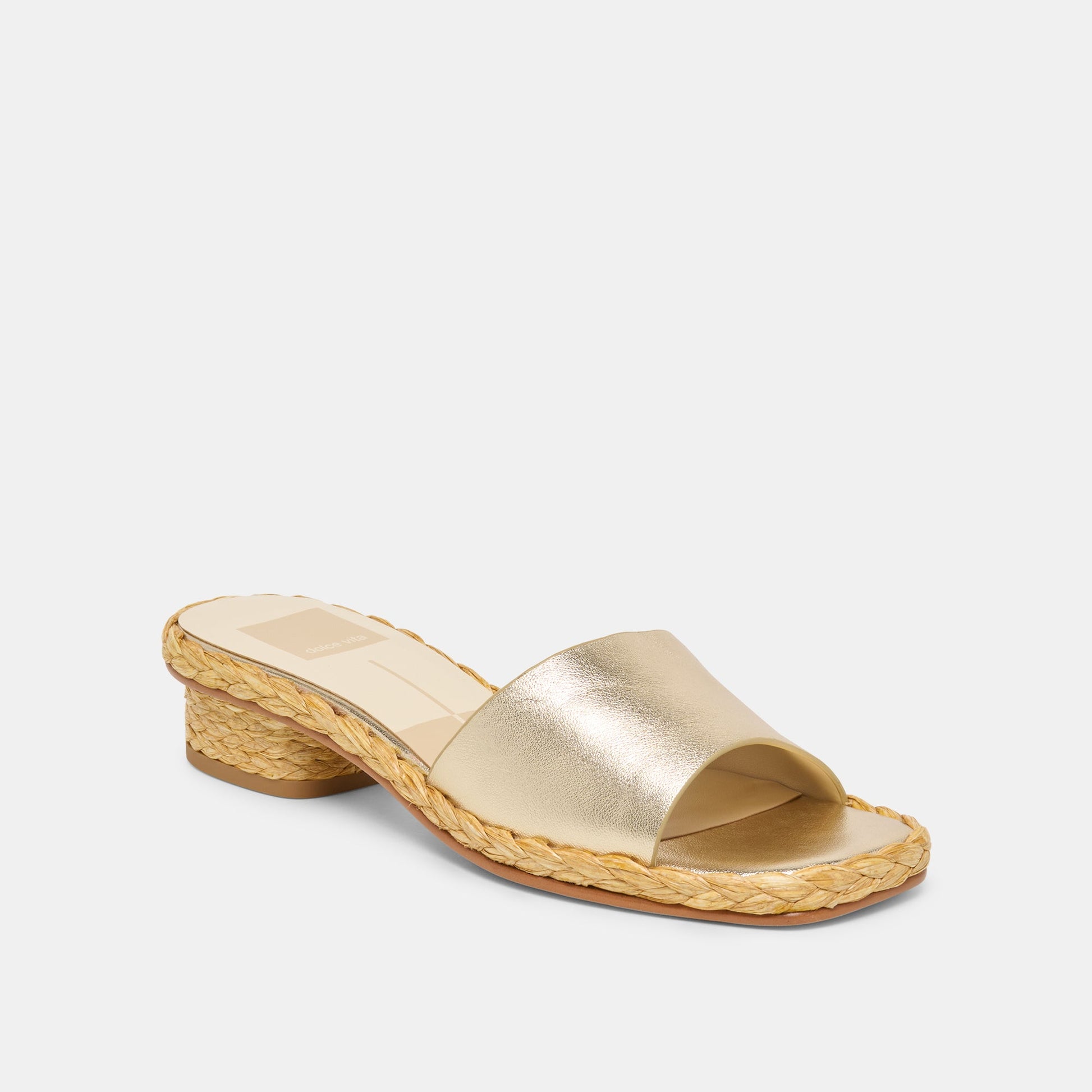Dixi Wide Platinum Leather Sandals Dolce Vita For sale