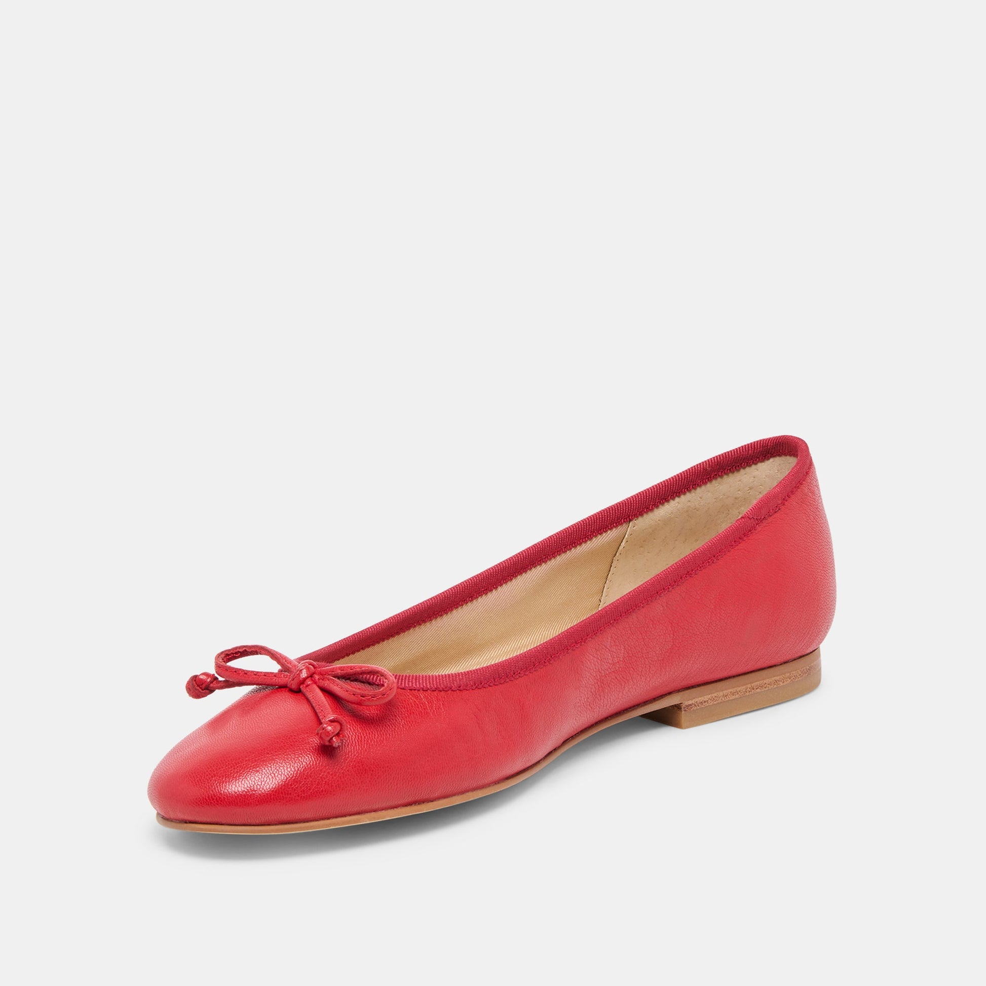 Ritla Wide Cherry Leather Ballet Flats Dolce Vita New
