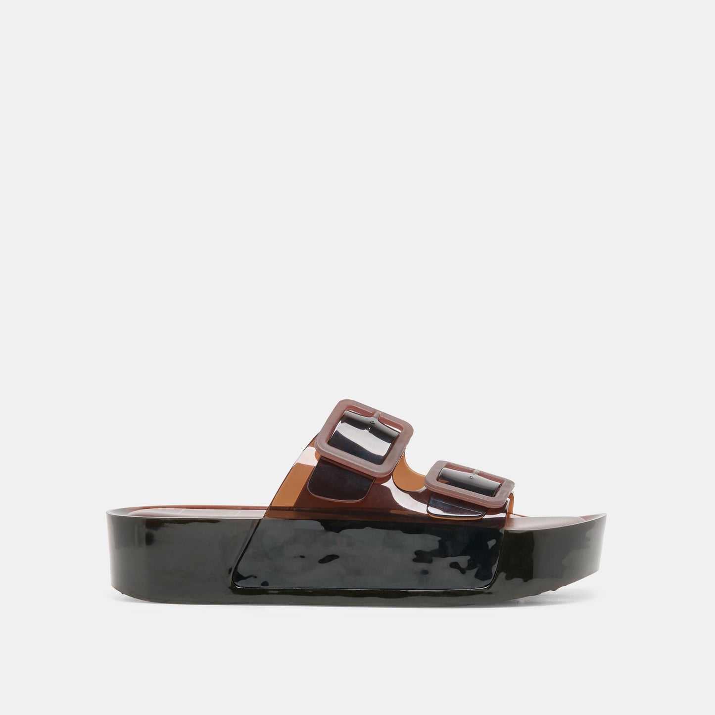 JULIO X Chocolate Vinyl Jelly Platform Sandals Dolce Vita Discount