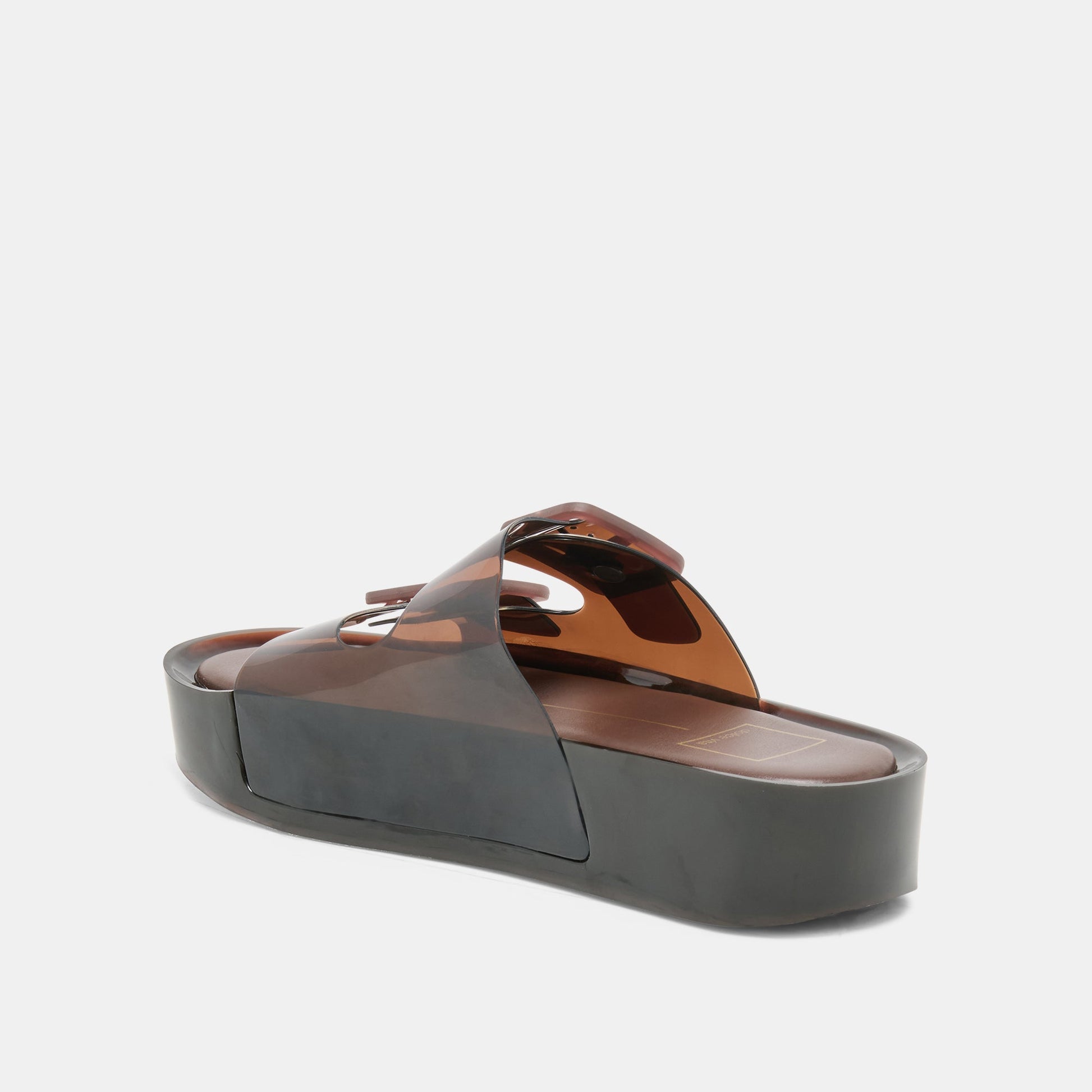 JULIO X Chocolate Vinyl Jelly Platform Sandals Dolce Vita Discount
