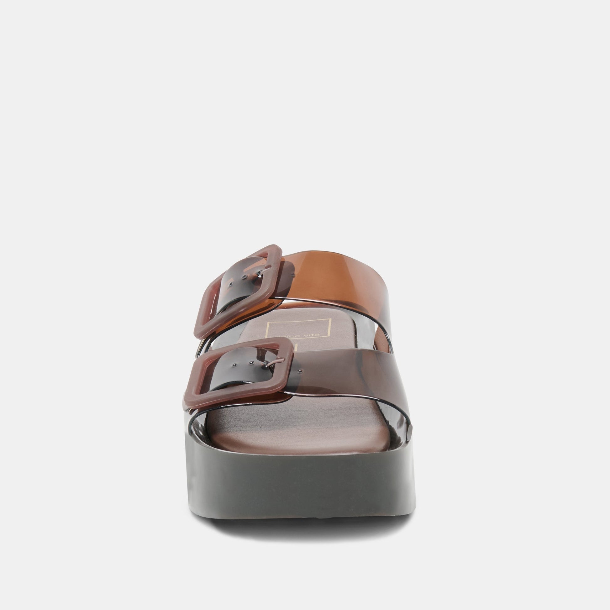 JULIO X Chocolate Vinyl Jelly Platform Sandals Dolce Vita Discount