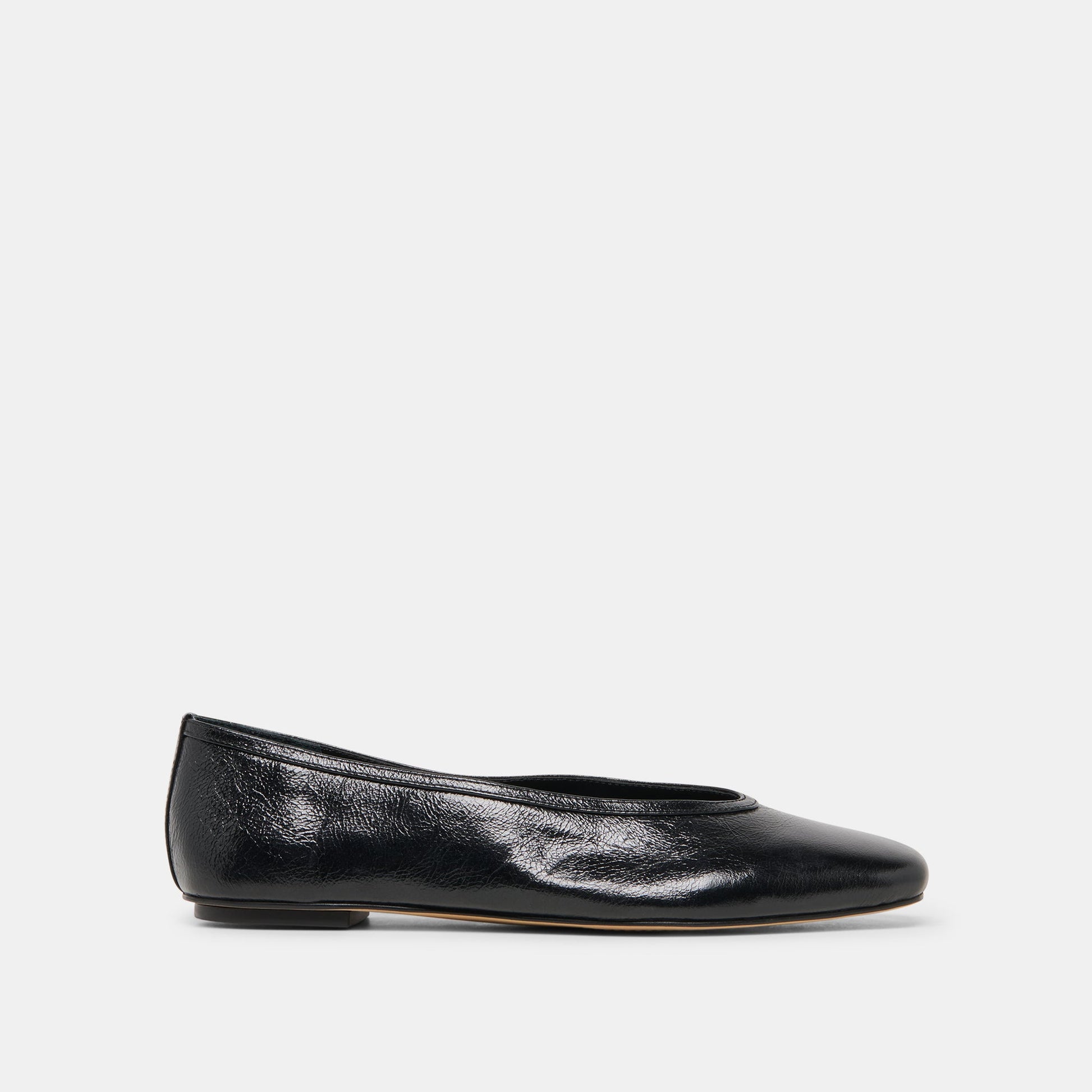 CARET Black Leather Pointed-Toe Ballet Flats Dolce Vita Outlet