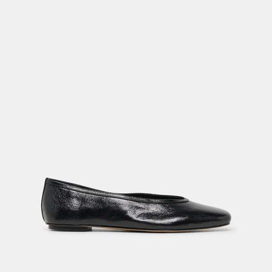 CARET Black Leather Pointed-Toe Ballet Flats Dolce Vita Outlet