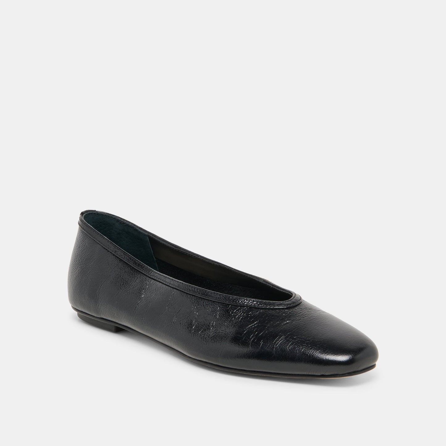 CARET Black Leather Pointed-Toe Ballet Flats Dolce Vita Outlet