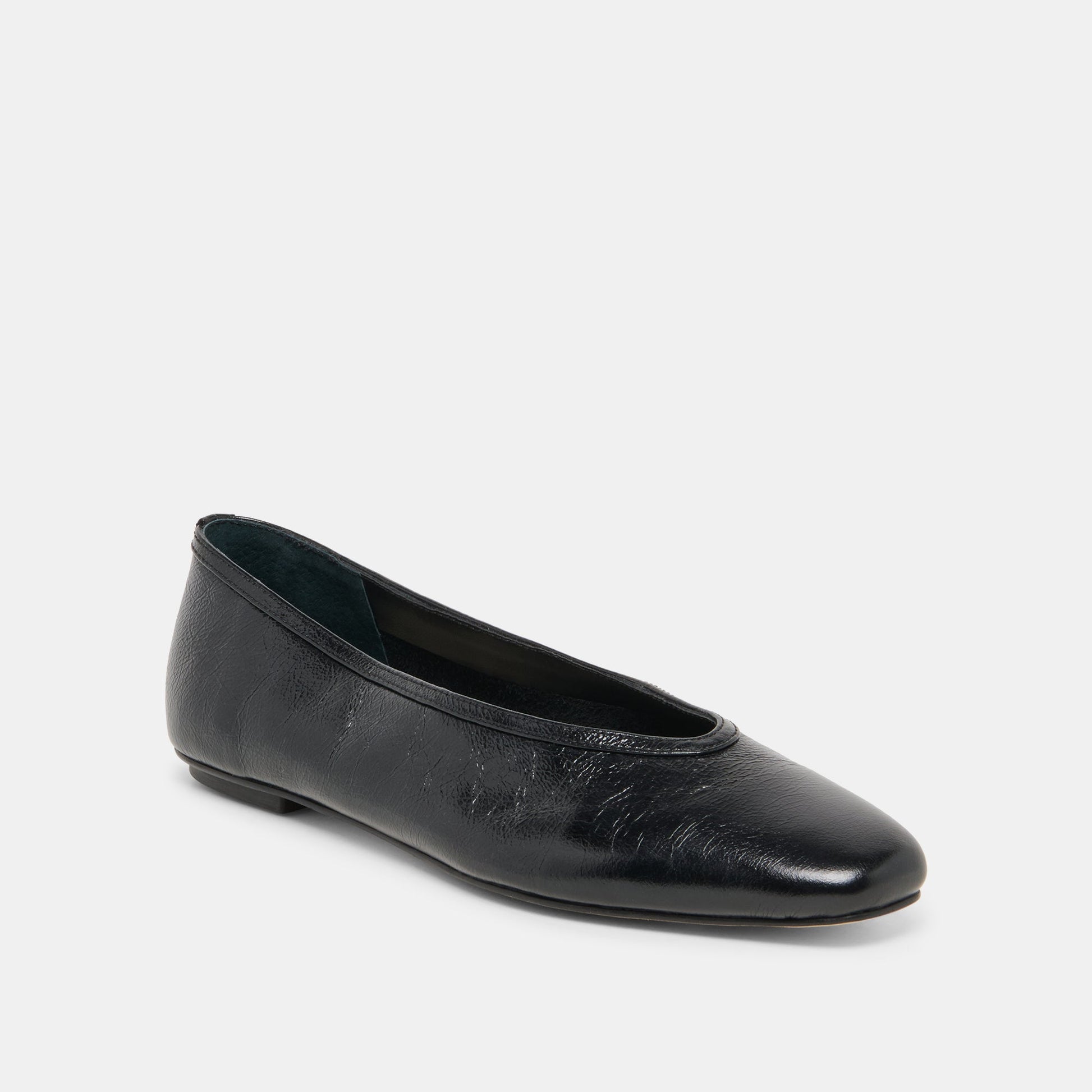 CARET Black Leather Pointed-Toe Ballet Flats Dolce Vita Outlet