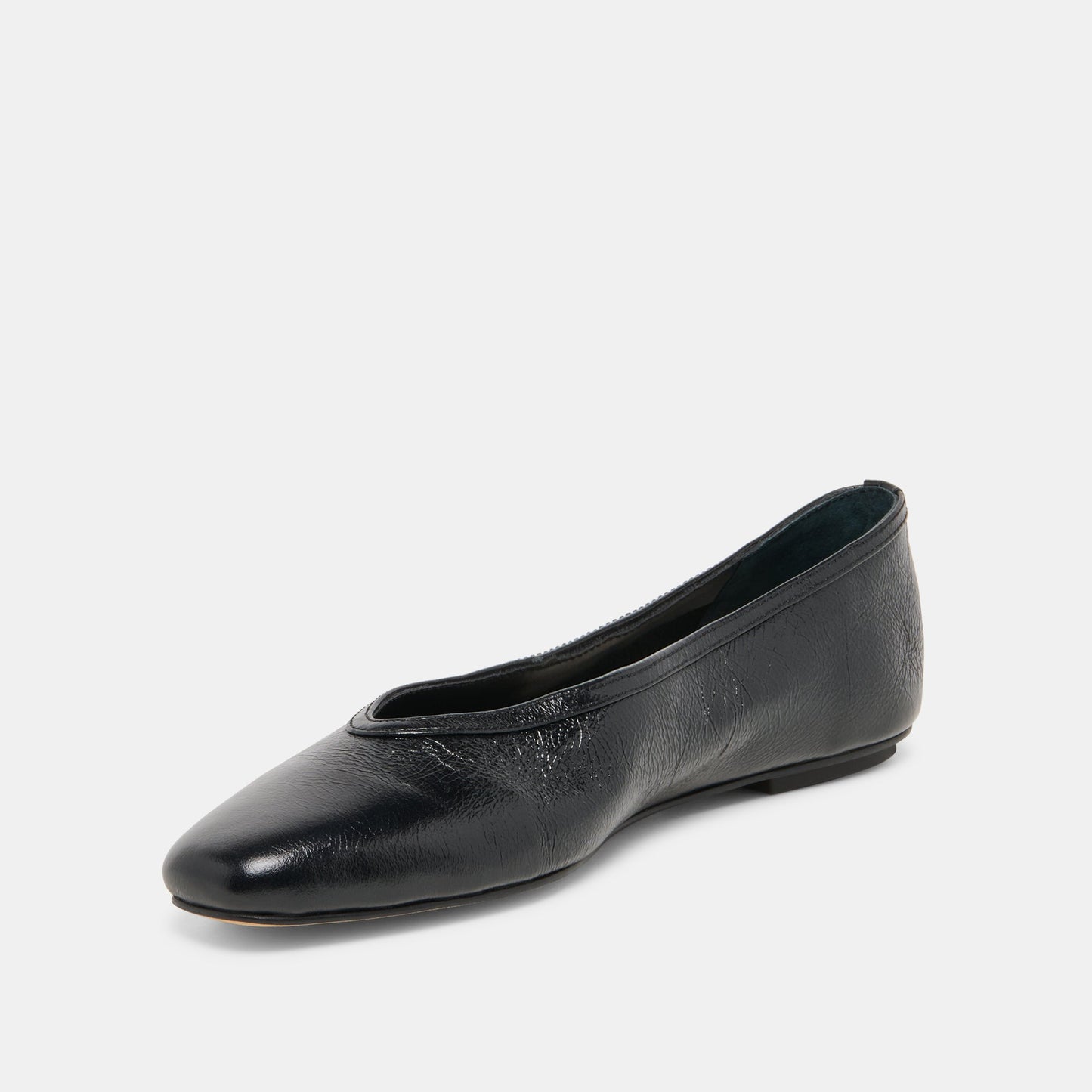 CARET Black Leather Pointed-Toe Ballet Flats Dolce Vita Outlet