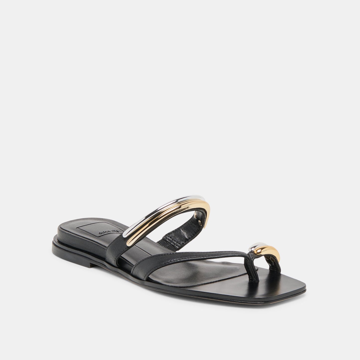 Tarina Black Leather Sandals Dolce Vita Outlet