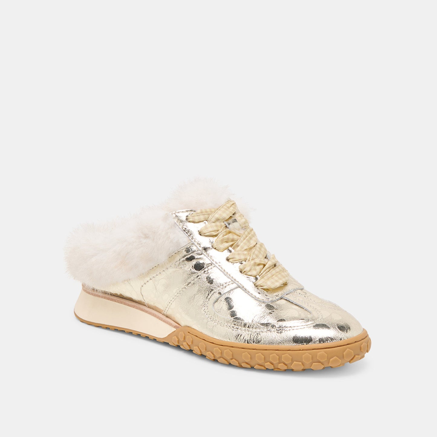 Izzey Plush Platinum Leather Sneakers Dolce Vita New