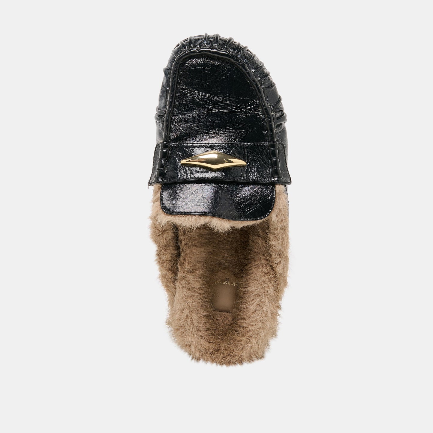 Jodero Plush Black Leather Flats Dolce Vita Sale