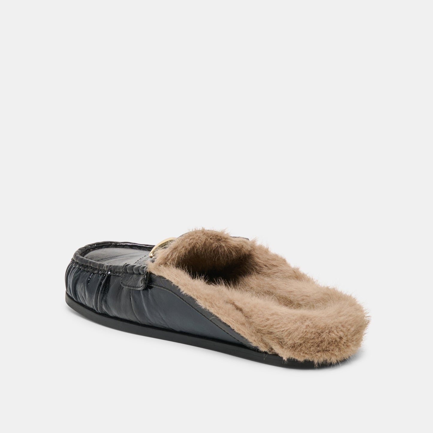 Jodero Plush Black Leather Flats Dolce Vita Sale