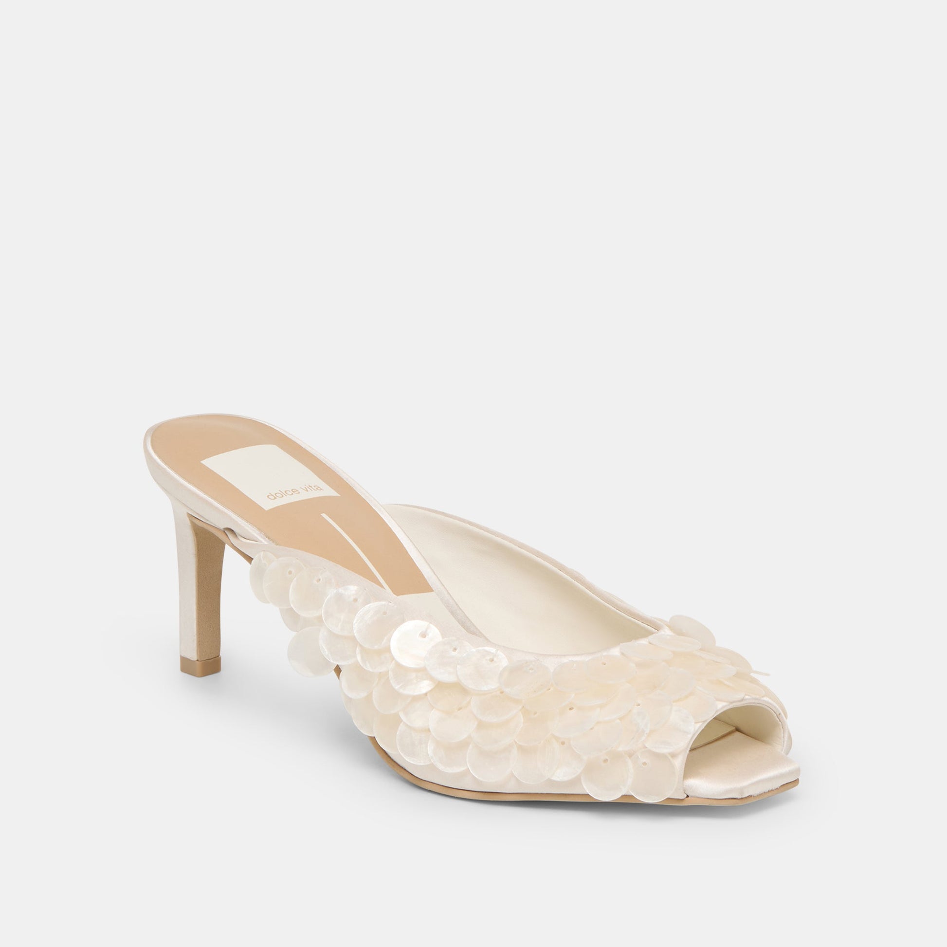 Samary Confetti Off White Satin Heels Dolce Vita us