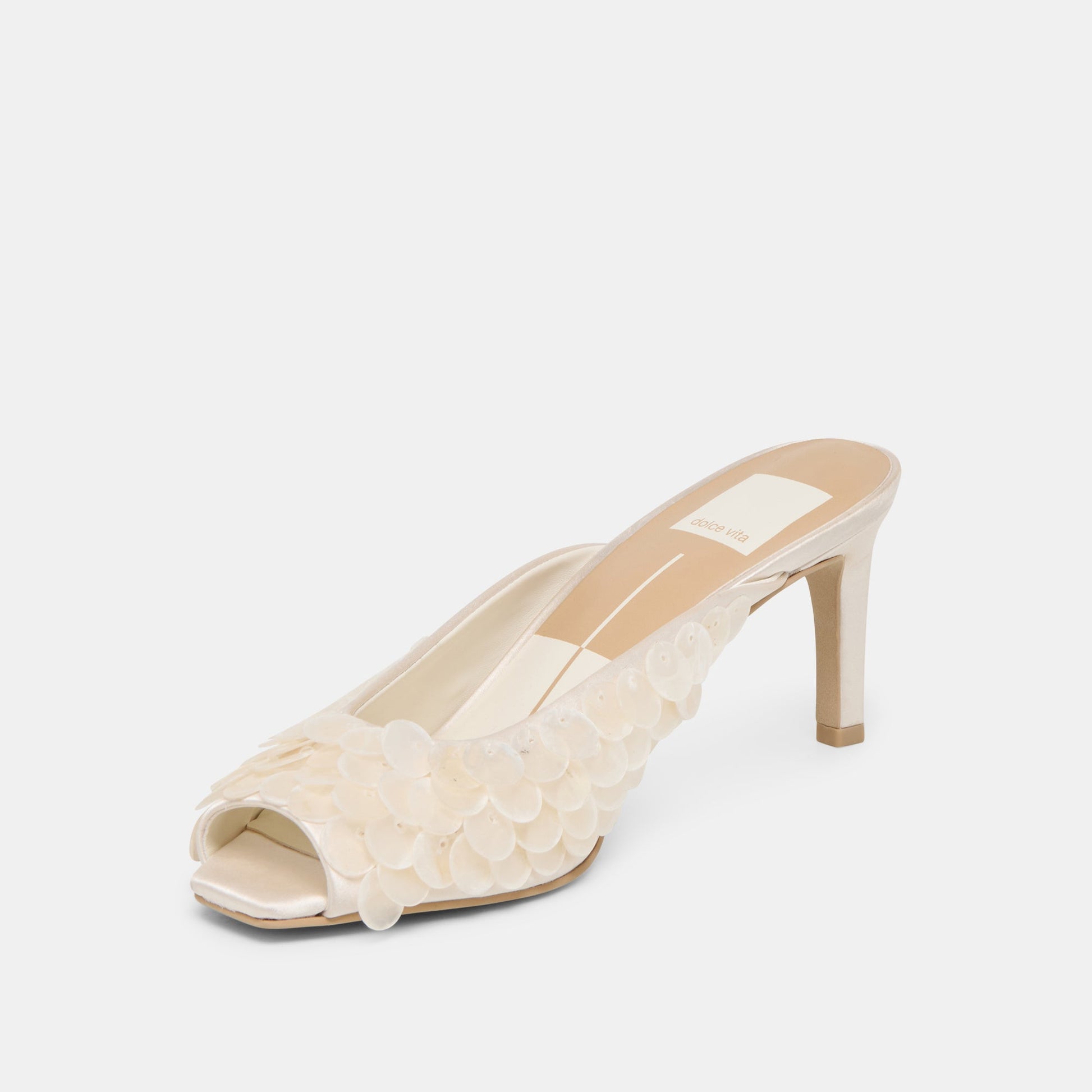 Samary Confetti Off White Satin Heels Dolce Vita us