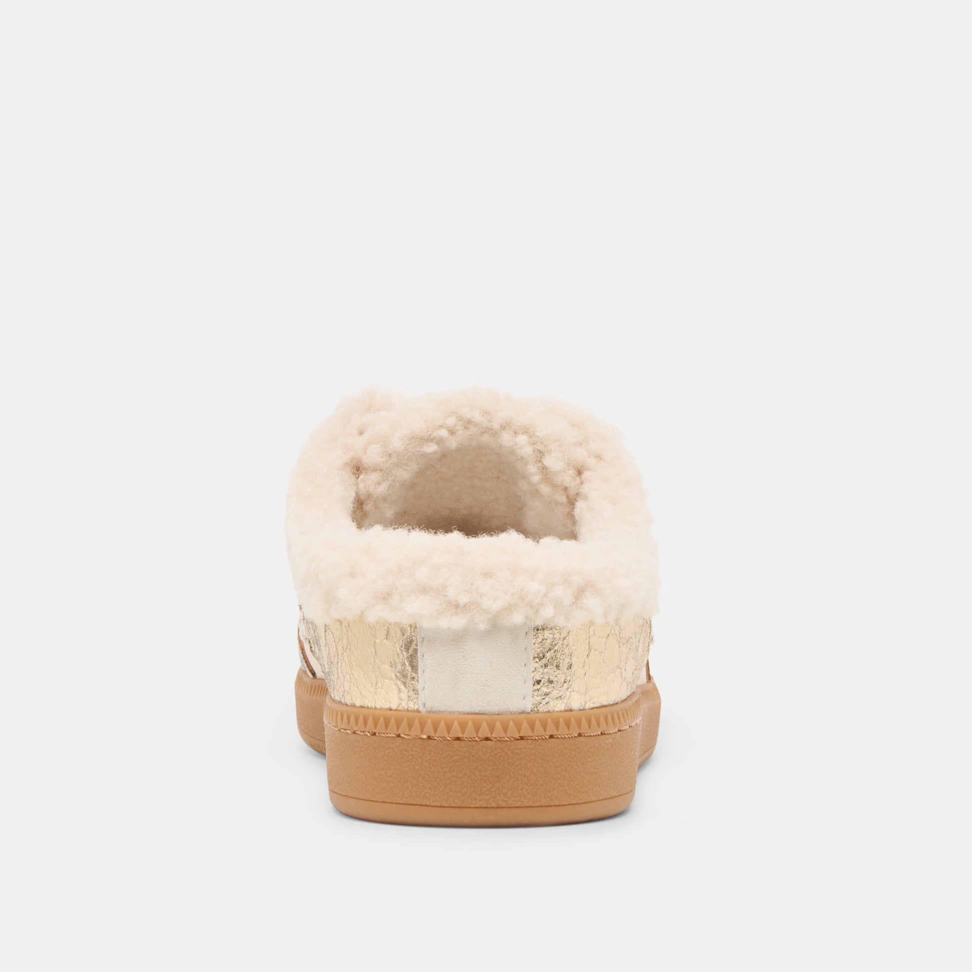 Notice Slide Plush Silver Gold Crackled Leather Sneakers Dolce Vita Online