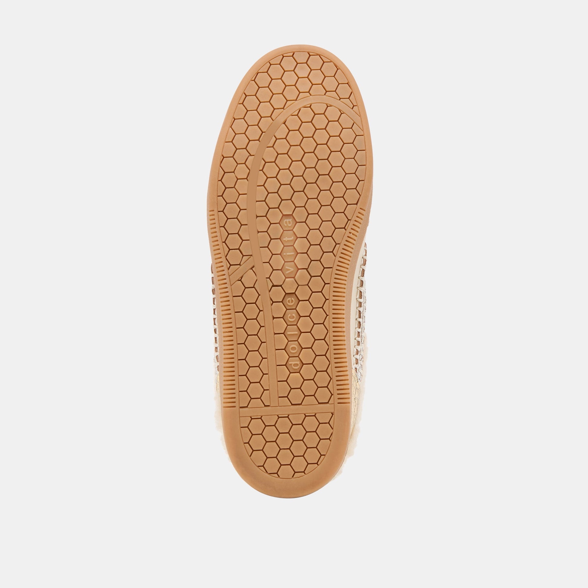 Notice Slide Plush Silver Gold Crackled Leather Sneakers Dolce Vita Online