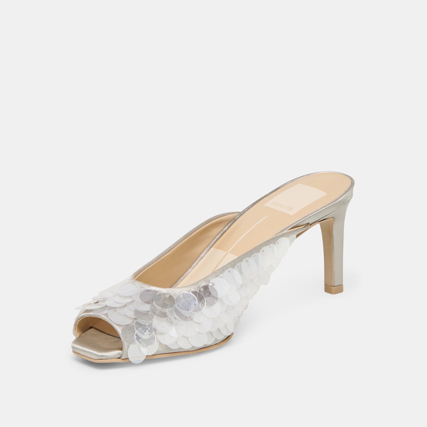 Samary Confetti Silver Satin Heels Dolce Vita Discount