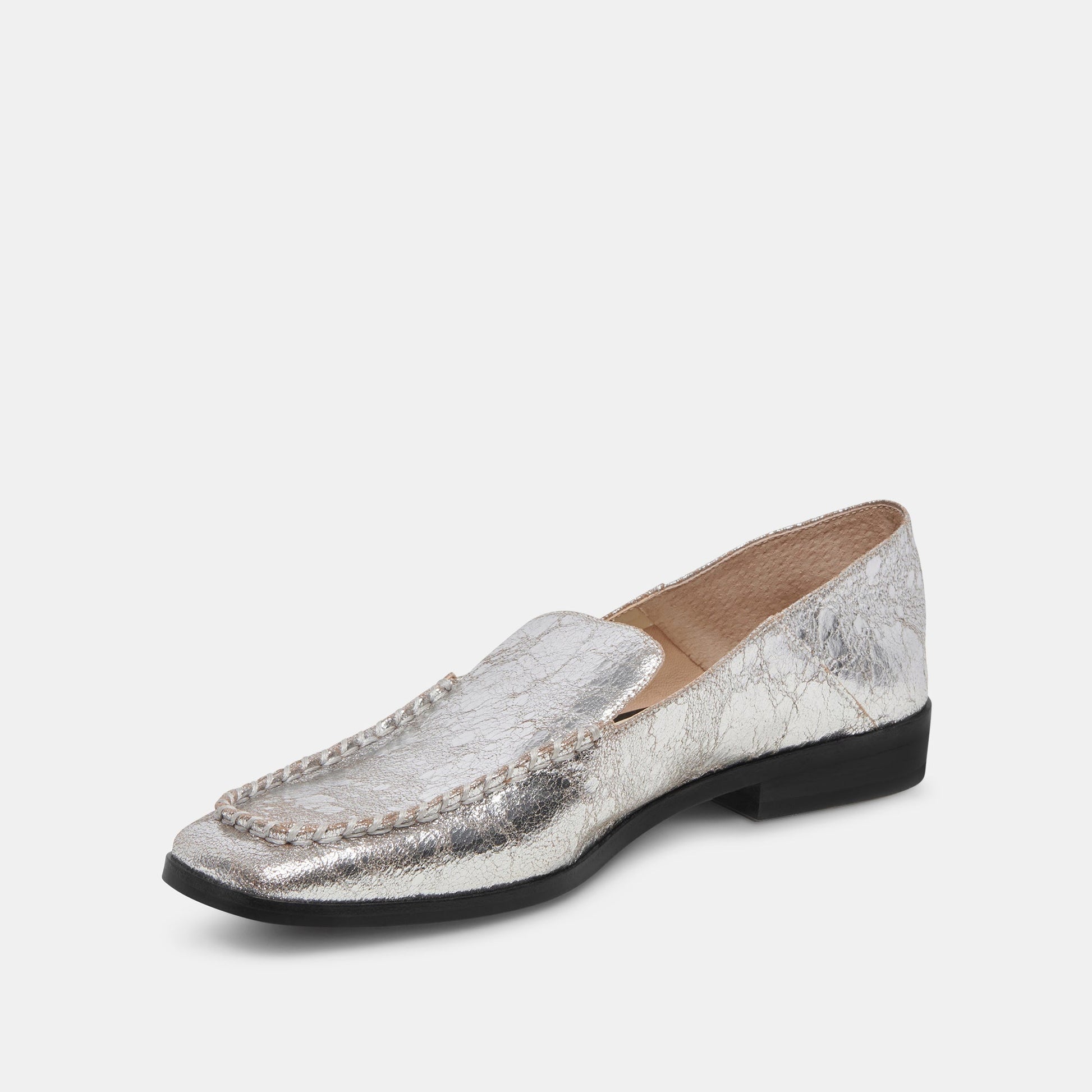 Beny Flats Silver Distressed Leather | Silver Leather Flats for Women
 – Dolce Vita Dolce Vita New