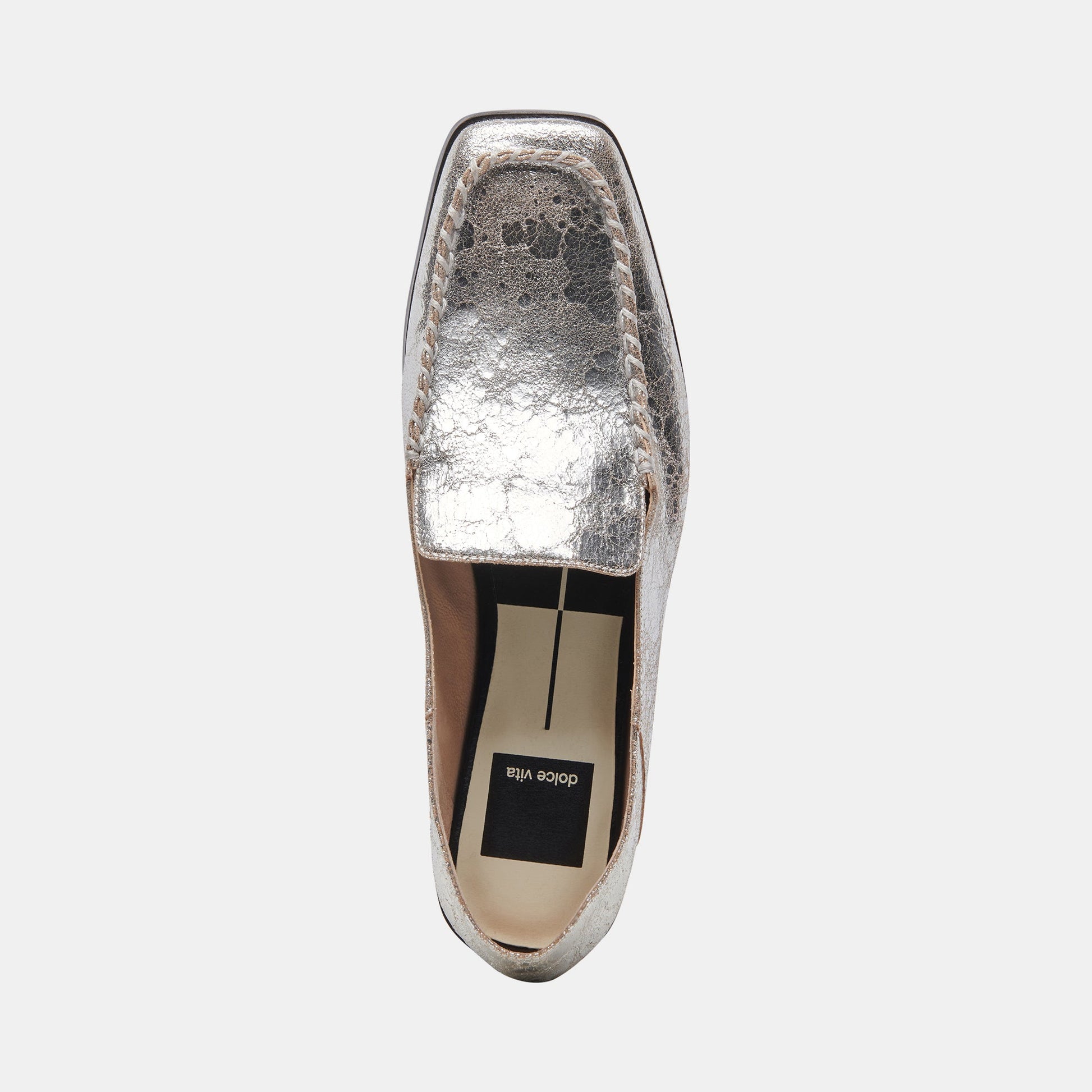 Beny Flats Silver Distressed Leather | Silver Leather Flats for Women
 – Dolce Vita Dolce Vita New