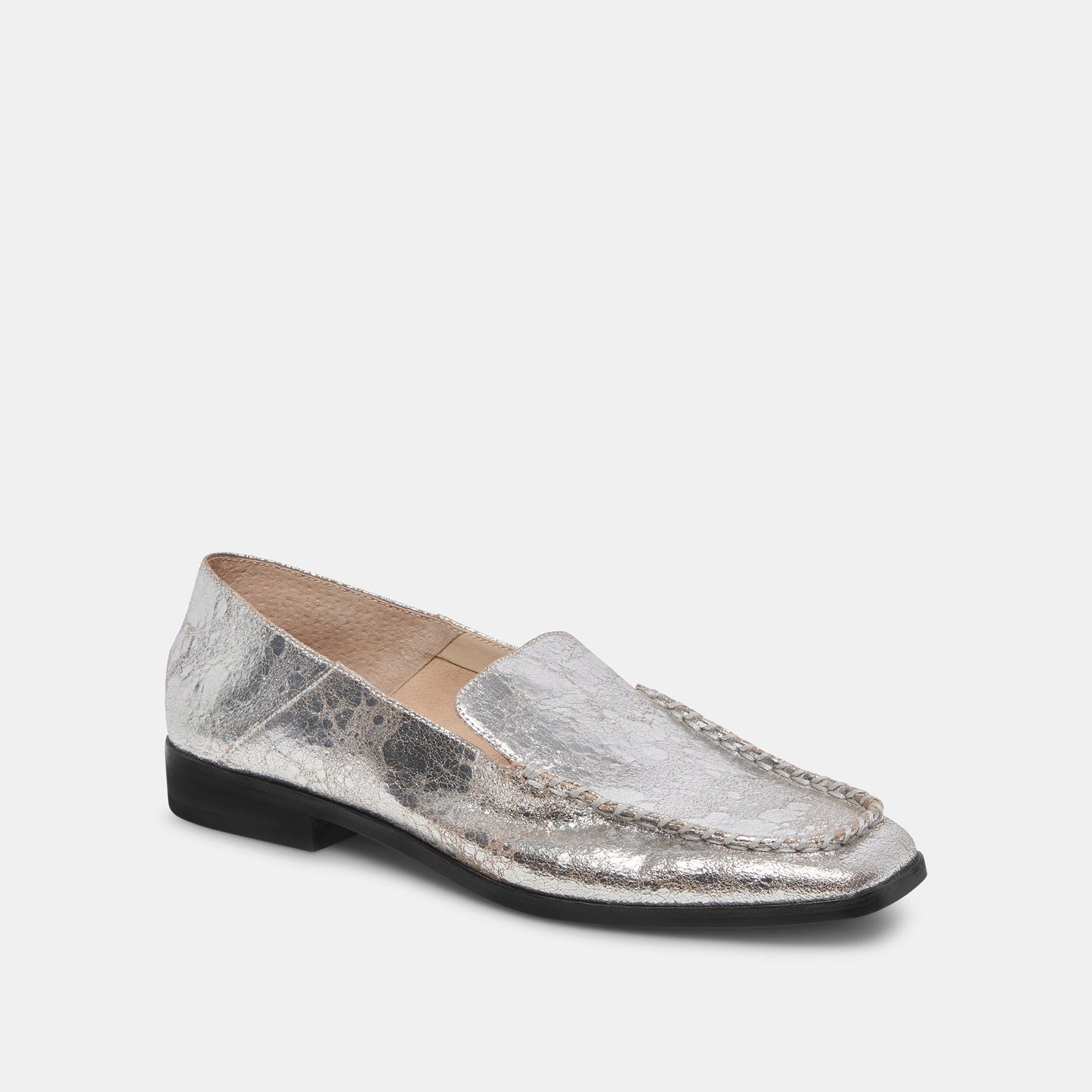 Beny Flats Silver Distressed Leather | Silver Leather Flats for Women
 – Dolce Vita Dolce Vita New