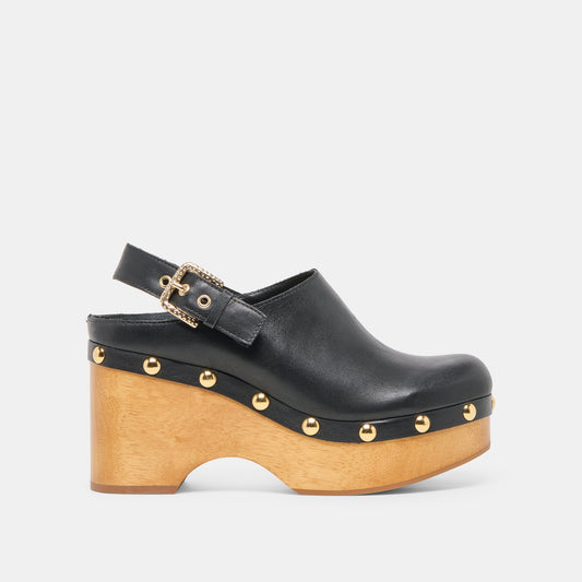 Adelan Black Leather Clogs Dolce Vita Sale