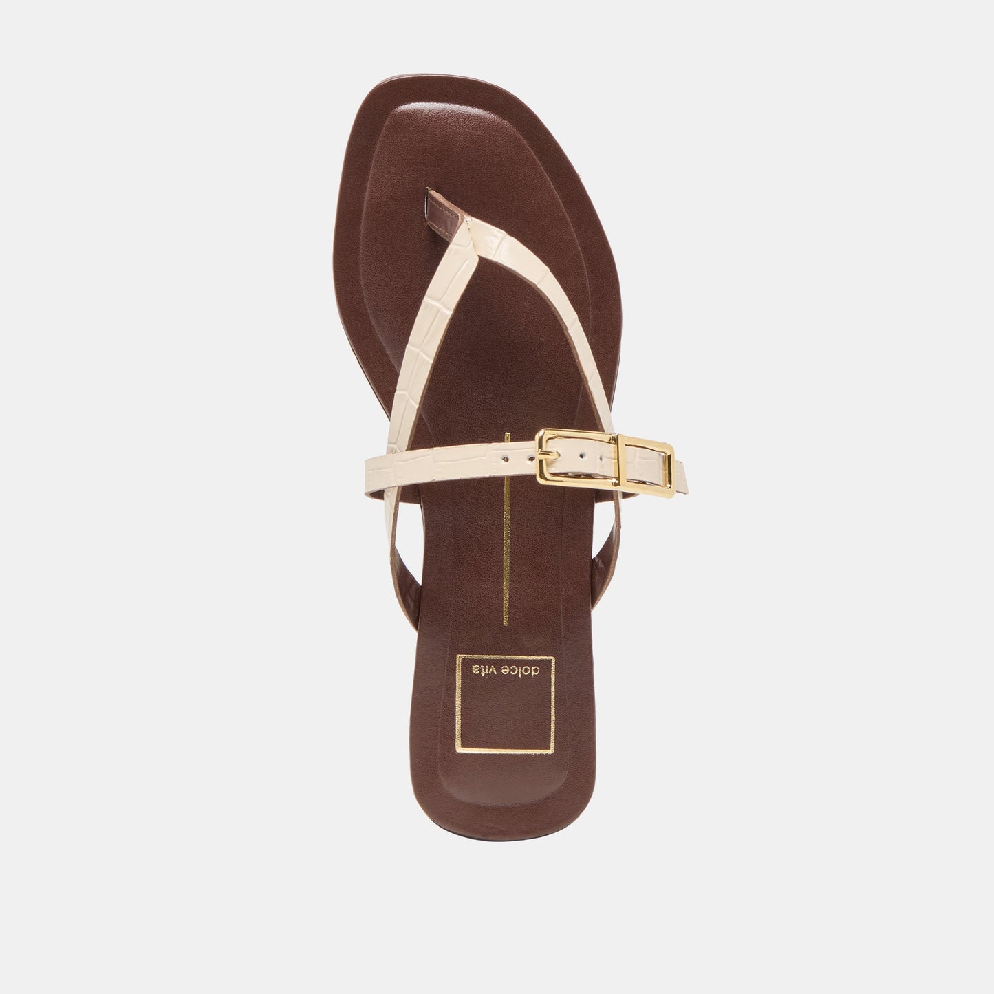 Piers Beige Croco Embossed Leather Sandals Dolce Vita On sale