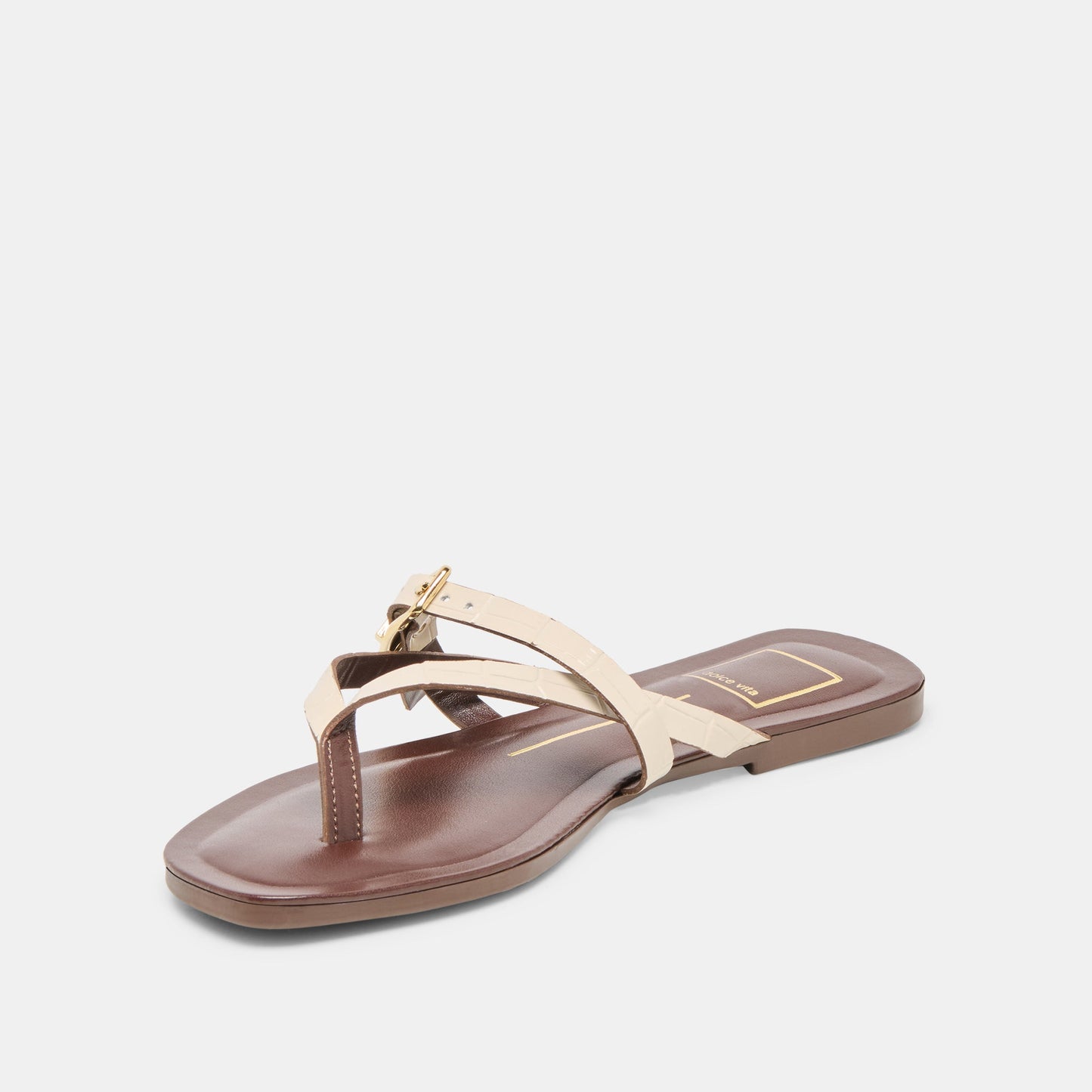 Piers Beige Croco Embossed Leather Sandals Dolce Vita On sale