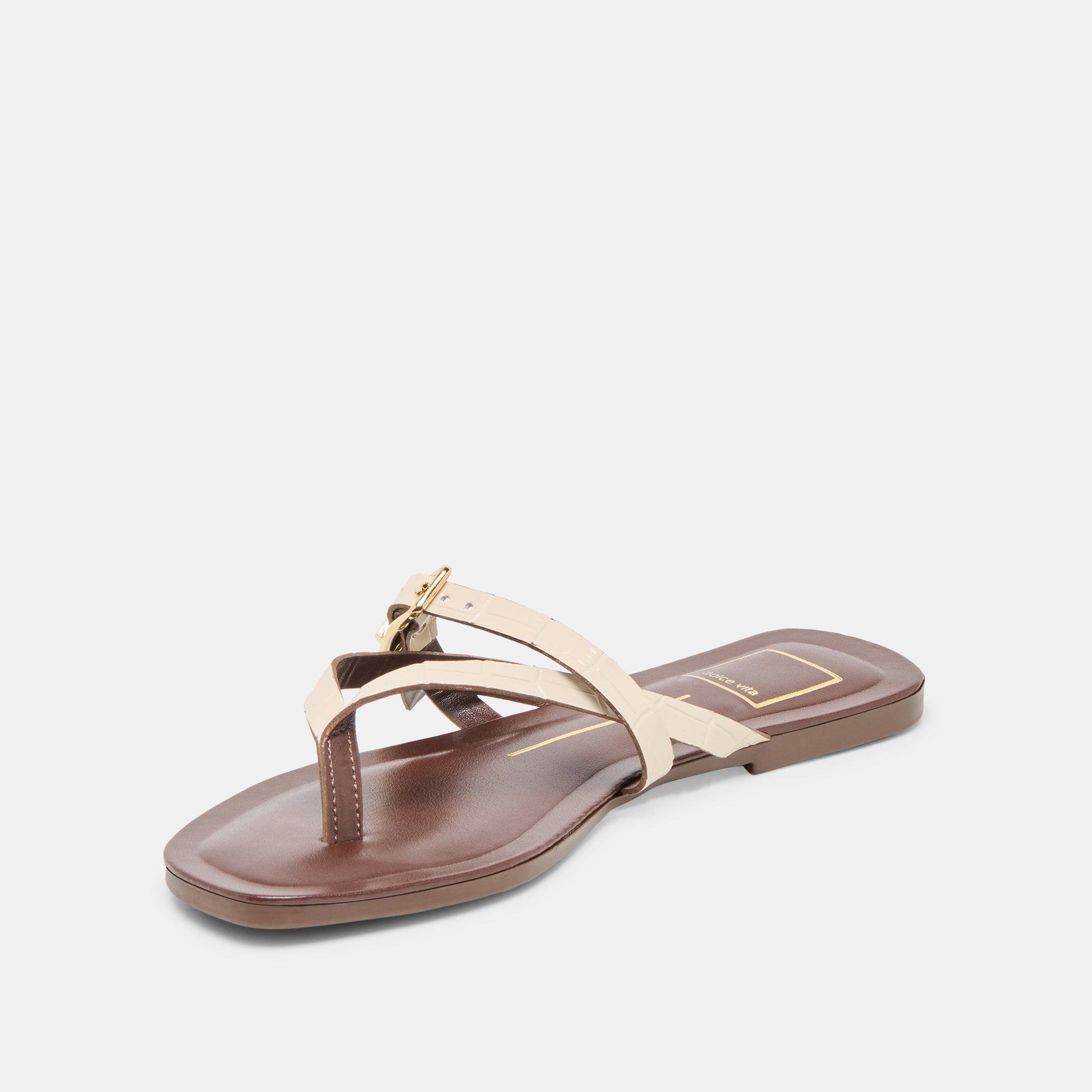 Piers Beige Croco Embossed Leather Sandals Dolce Vita On sale