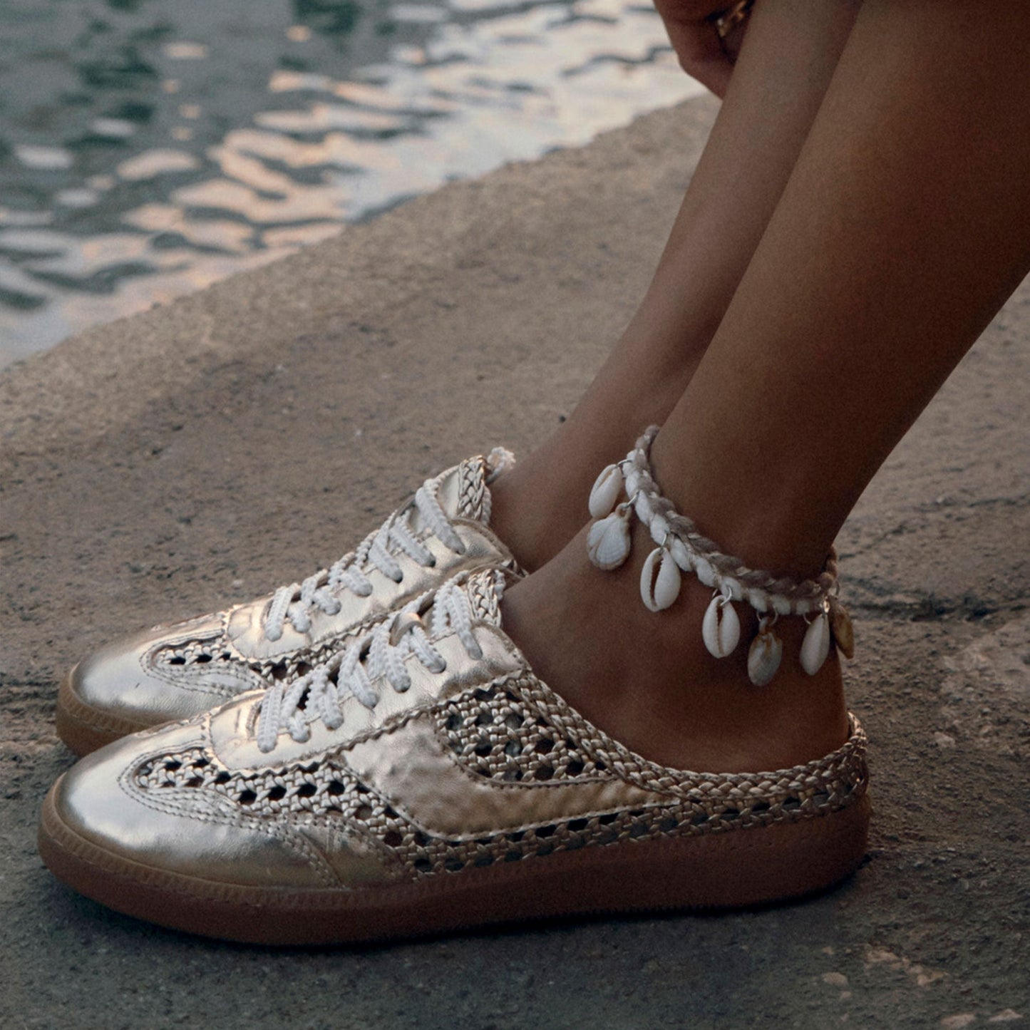 Notice Slide Gold Woven Stella Sneakers Dolce Vita us