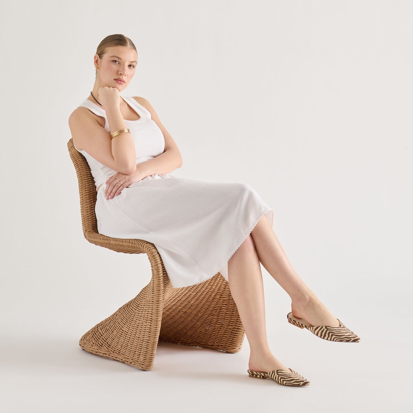 Elm Beige Zebra Raffia Flats Dolce Vita For sale