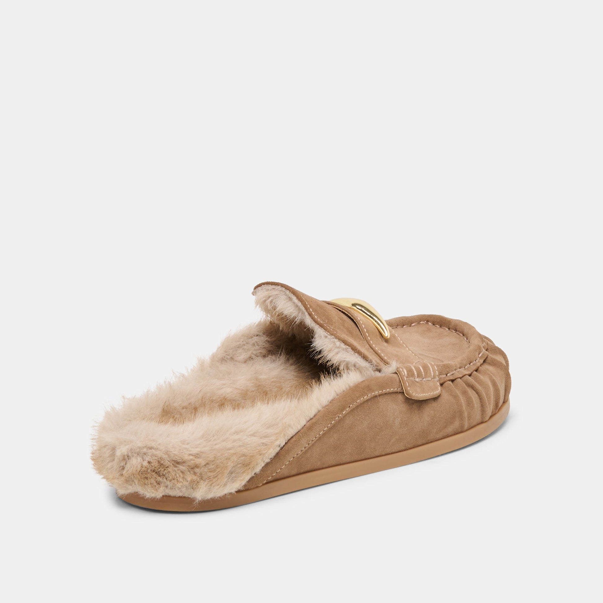 Jodero Plush Mushroom Suede Flats Dolce Vita For sale