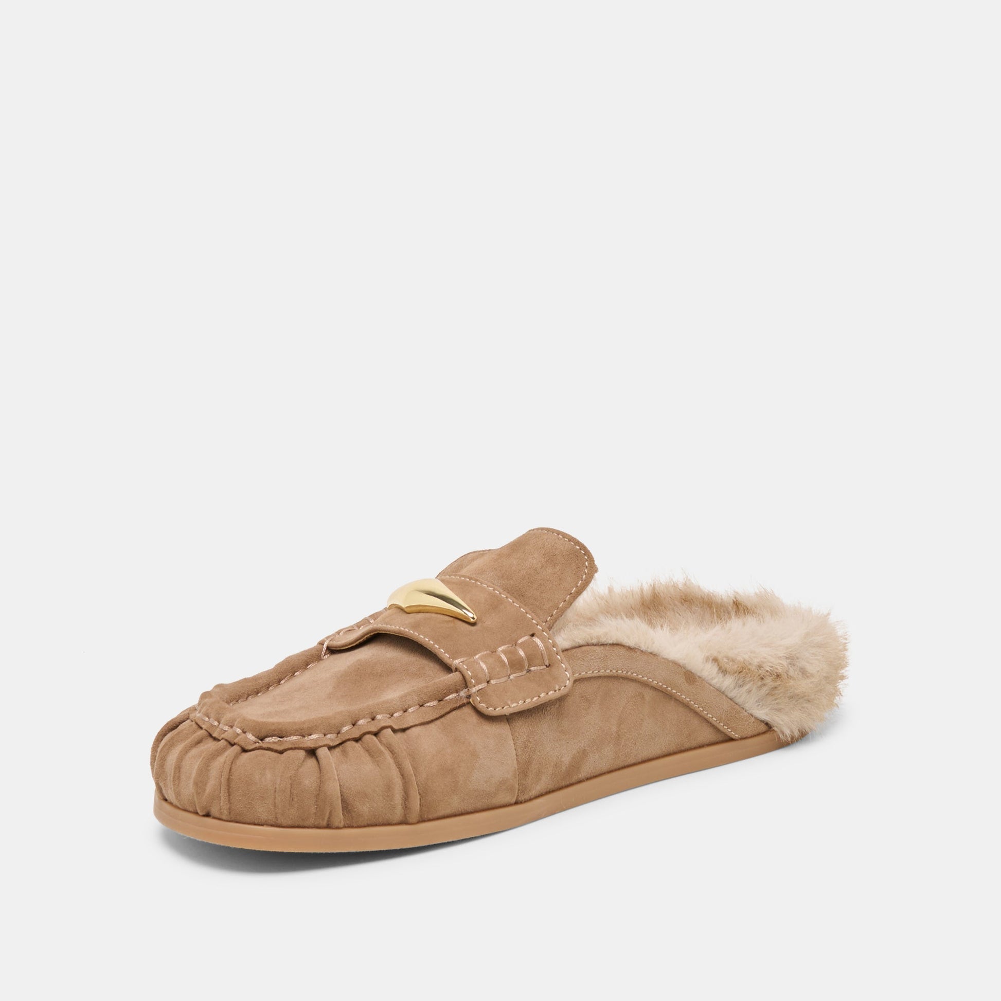 Jodero Plush Mushroom Suede Flats Dolce Vita For sale