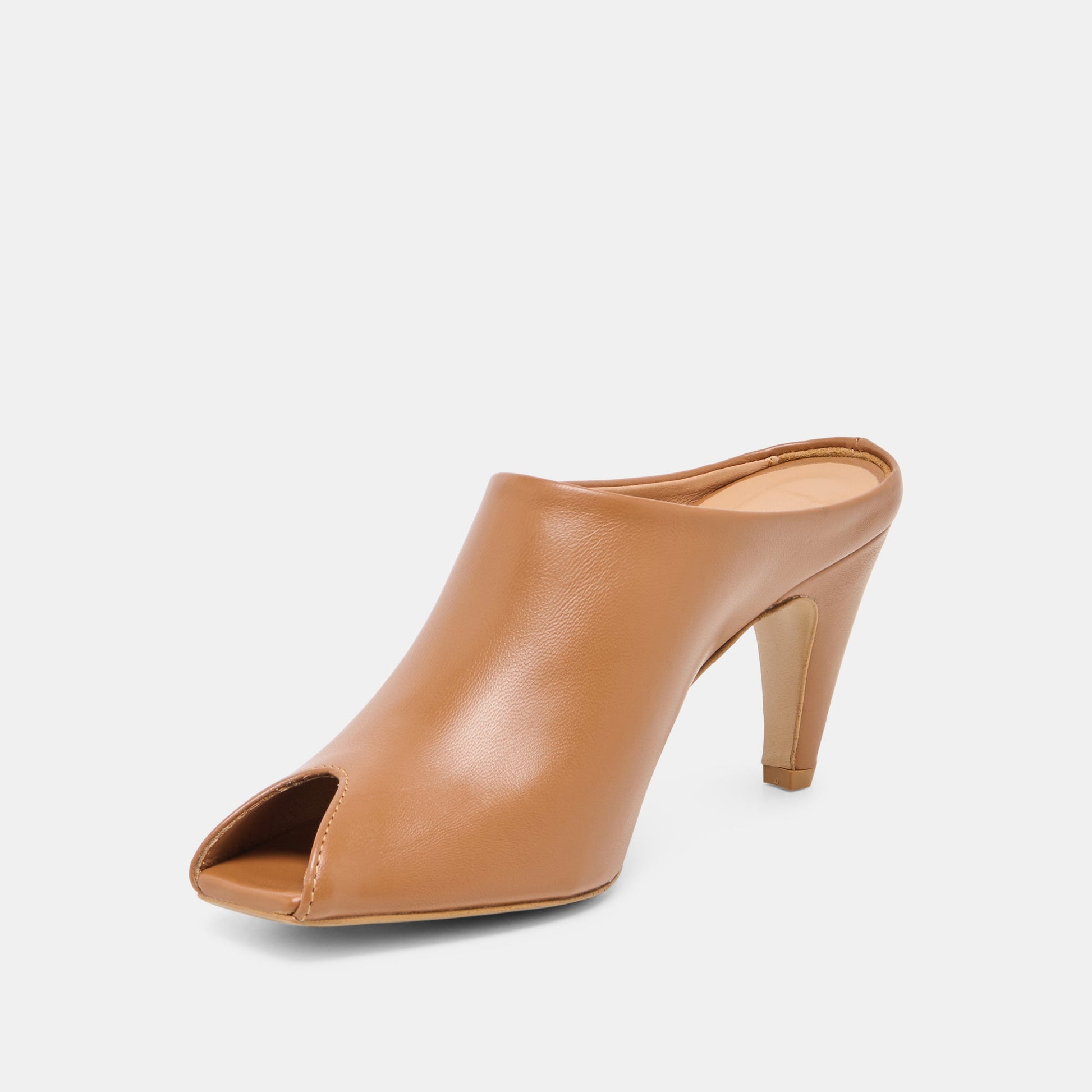 MERY Brown Leather Peep-Toe Heels Dolce Vita On sale