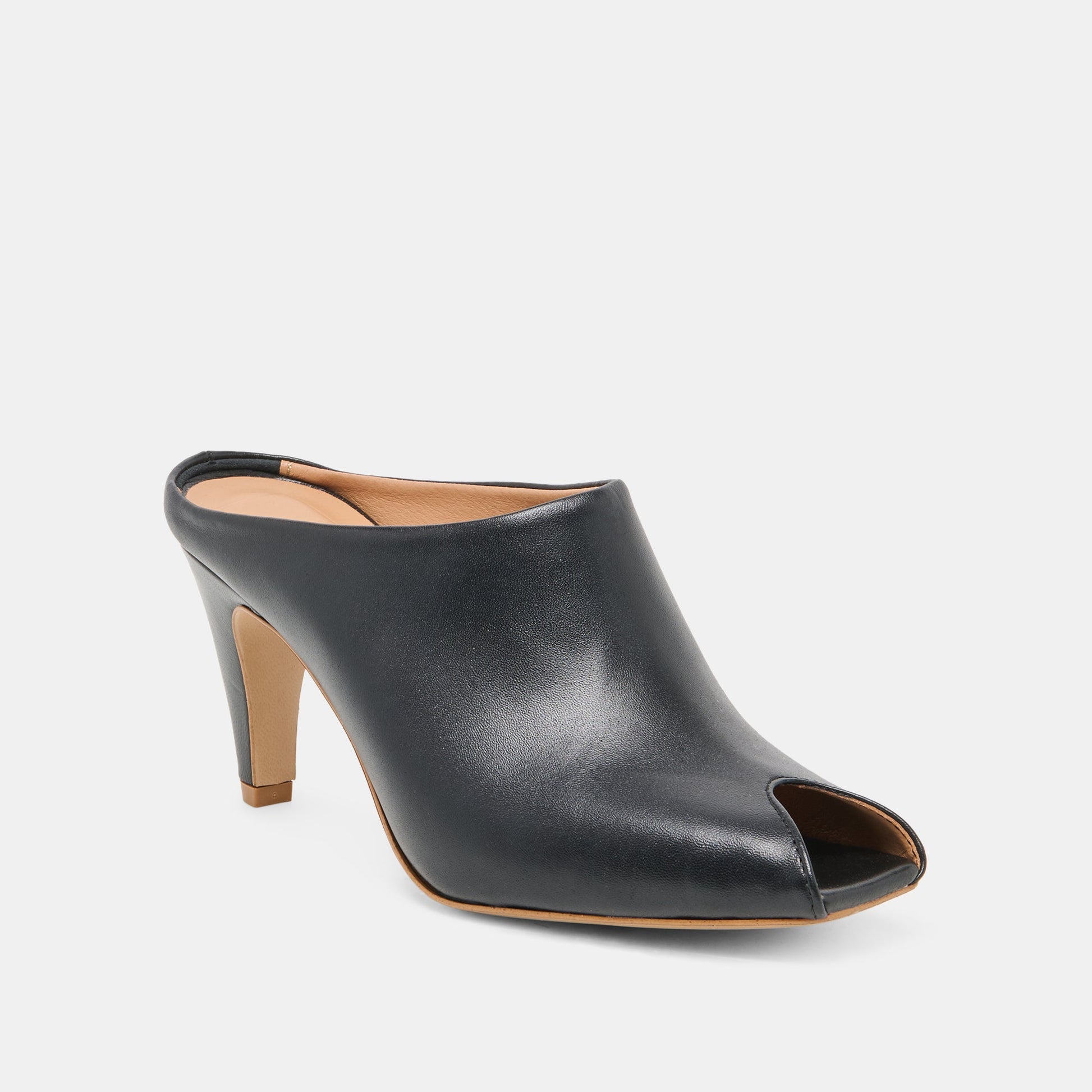 MERY Black Leather Peep-Toe Heels Dolce Vita For sale