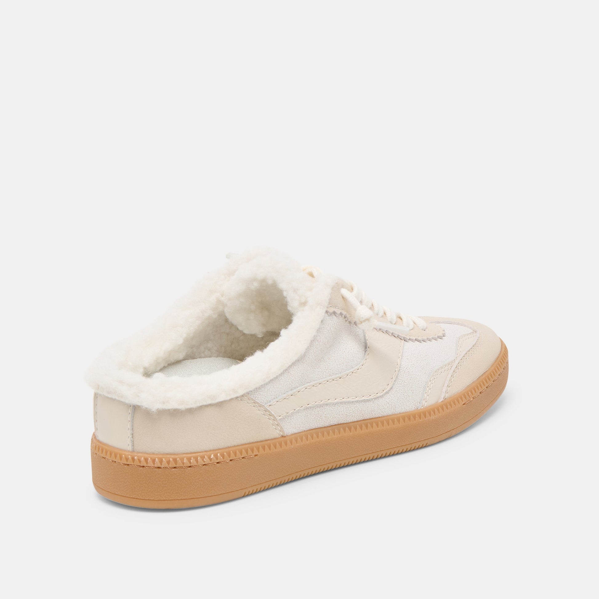 Notice Slide Plush Off White Crackled Leather Sneakers Dolce Vita For sale