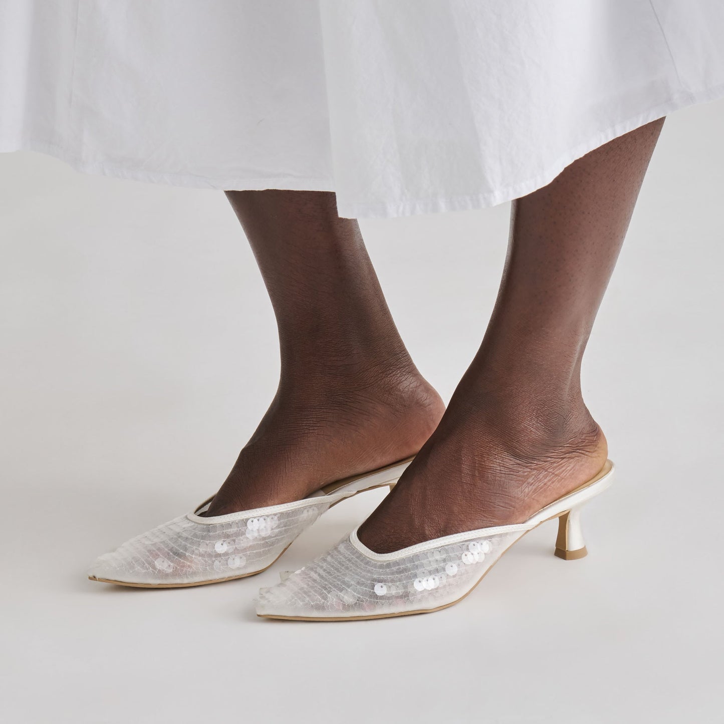 Cleo Ivory Sequin Heels Dolce Vita New