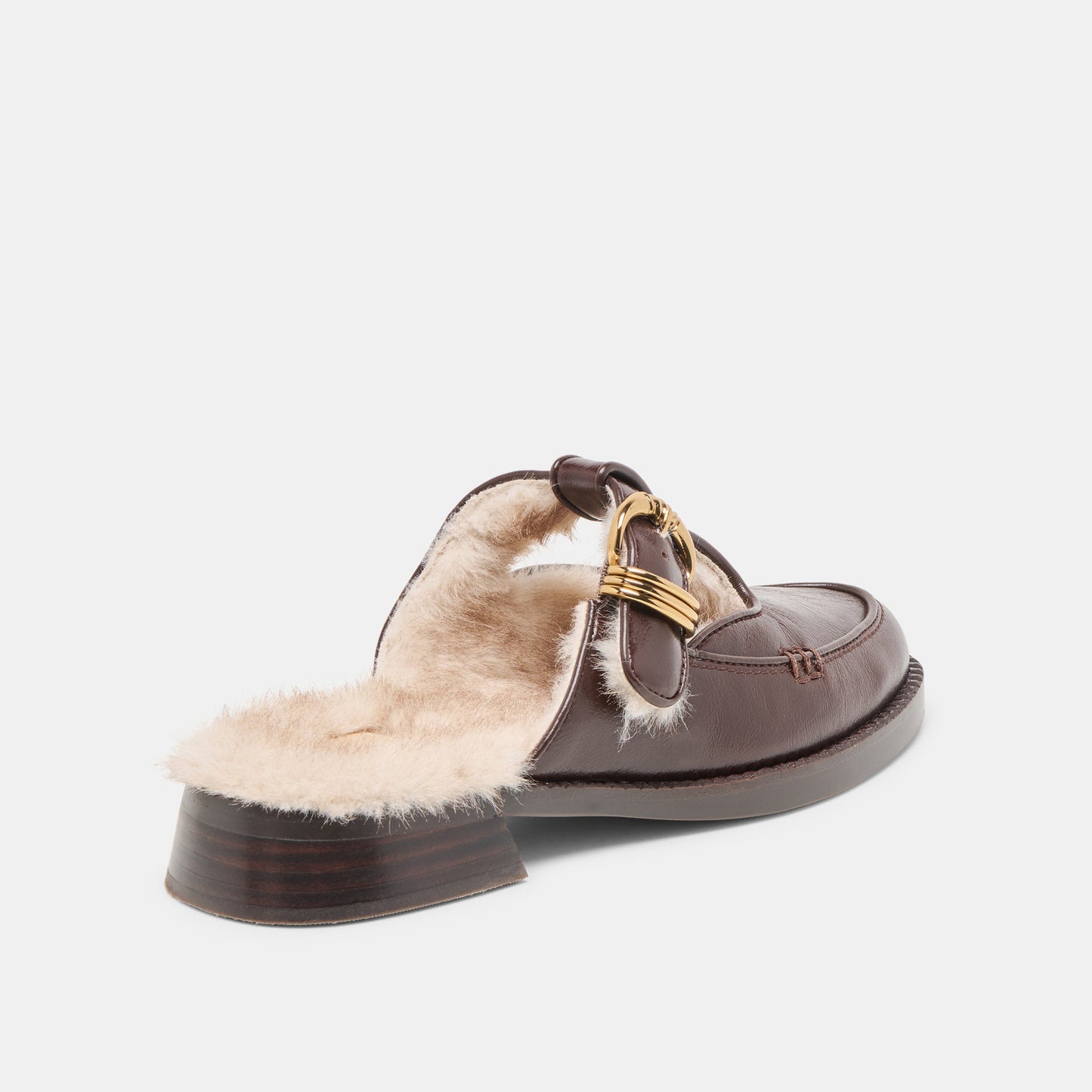Harlah Plush Chocolate Leather Flats Dolce Vita New
