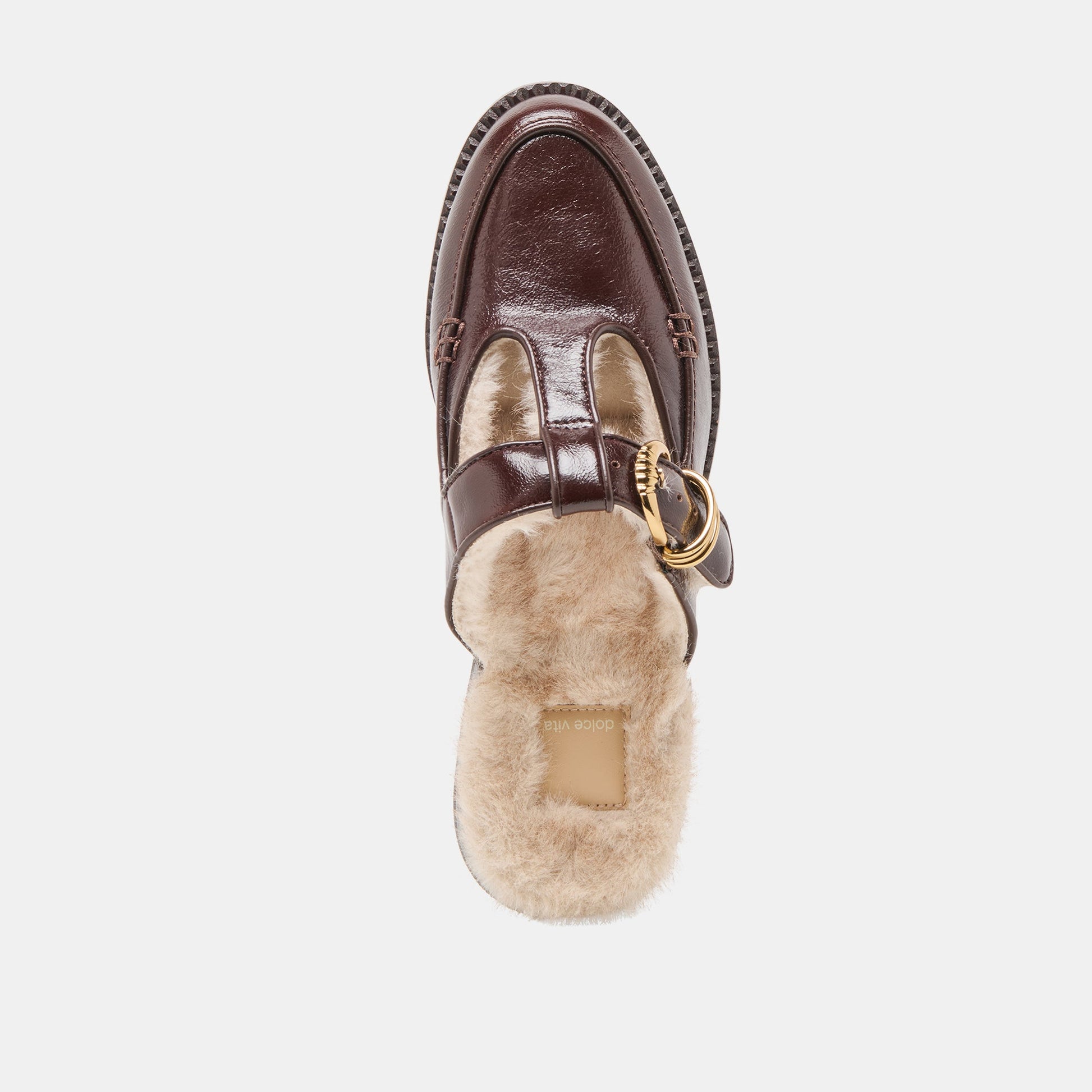 Harlah Plush Chocolate Leather Flats Dolce Vita New