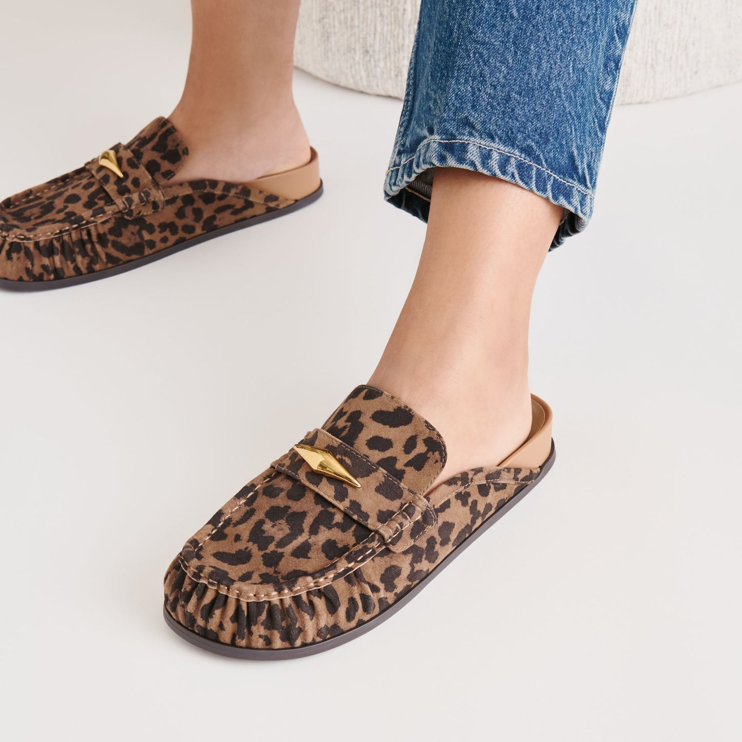 Jodero Brown Leopard Printed Suede Flats Dolce Vita New