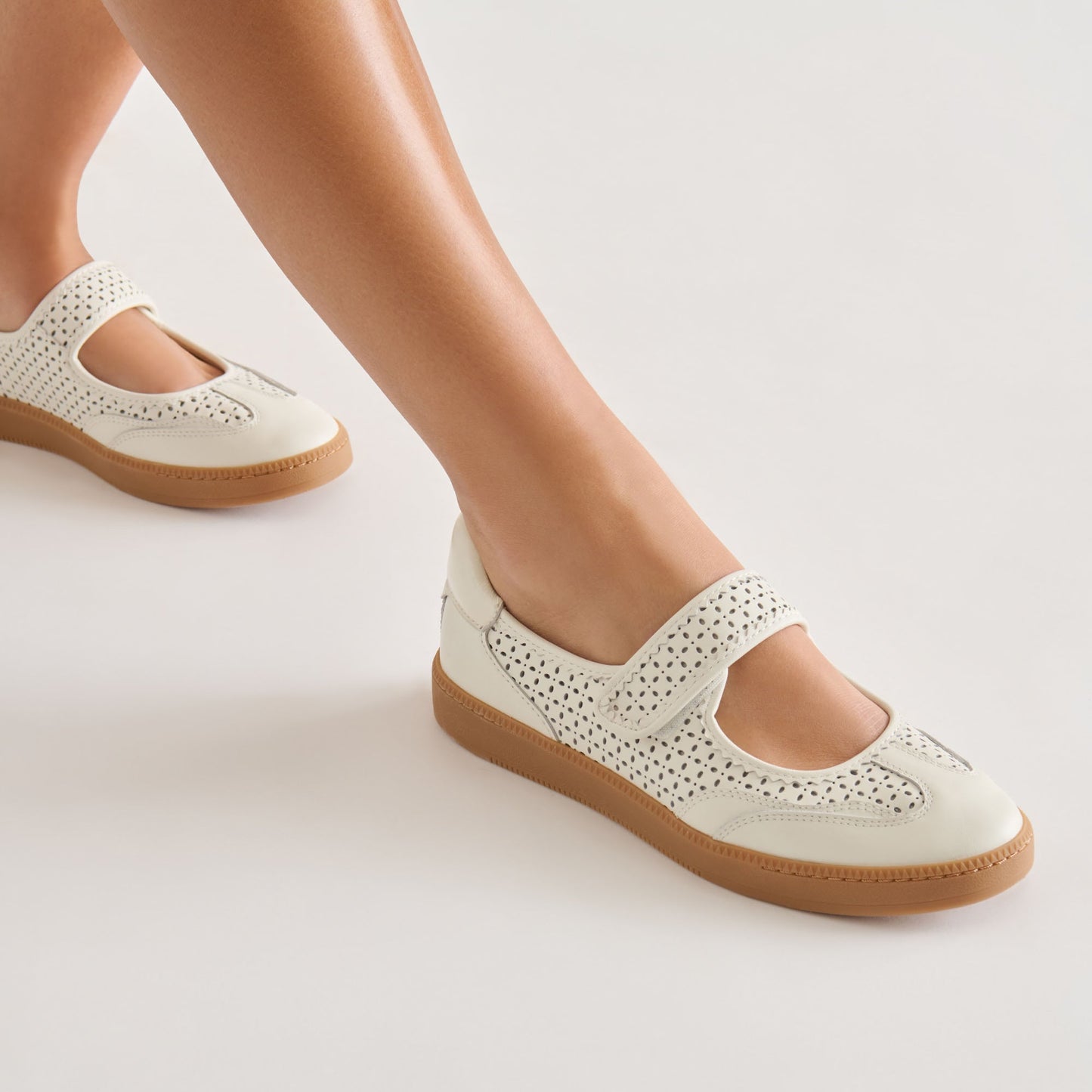 Nanet White Perforated Leather Sneakers Dolce Vita For sale
