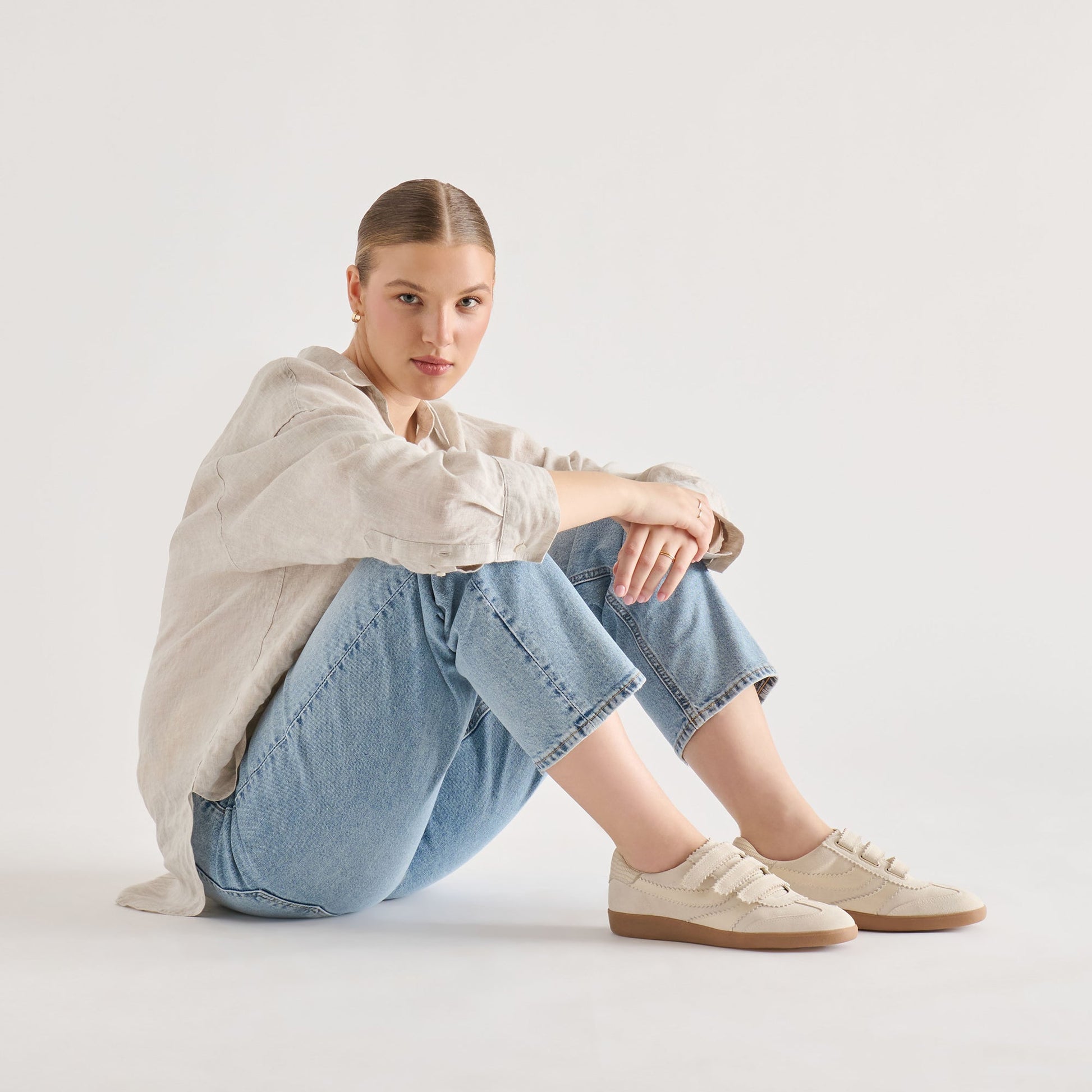 Merit Velcro Ivory Leather Sneakers Dolce Vita Outlet