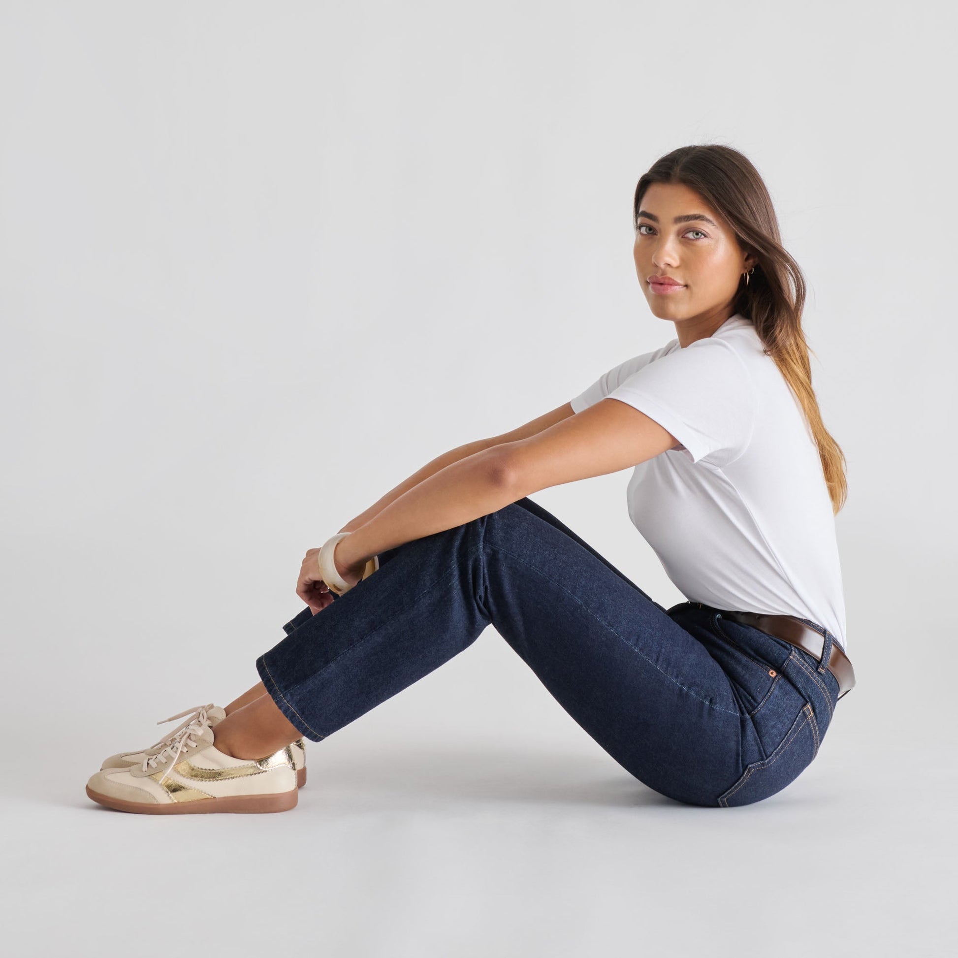 Merit White Gold Leather Sneakers Dolce Vita us