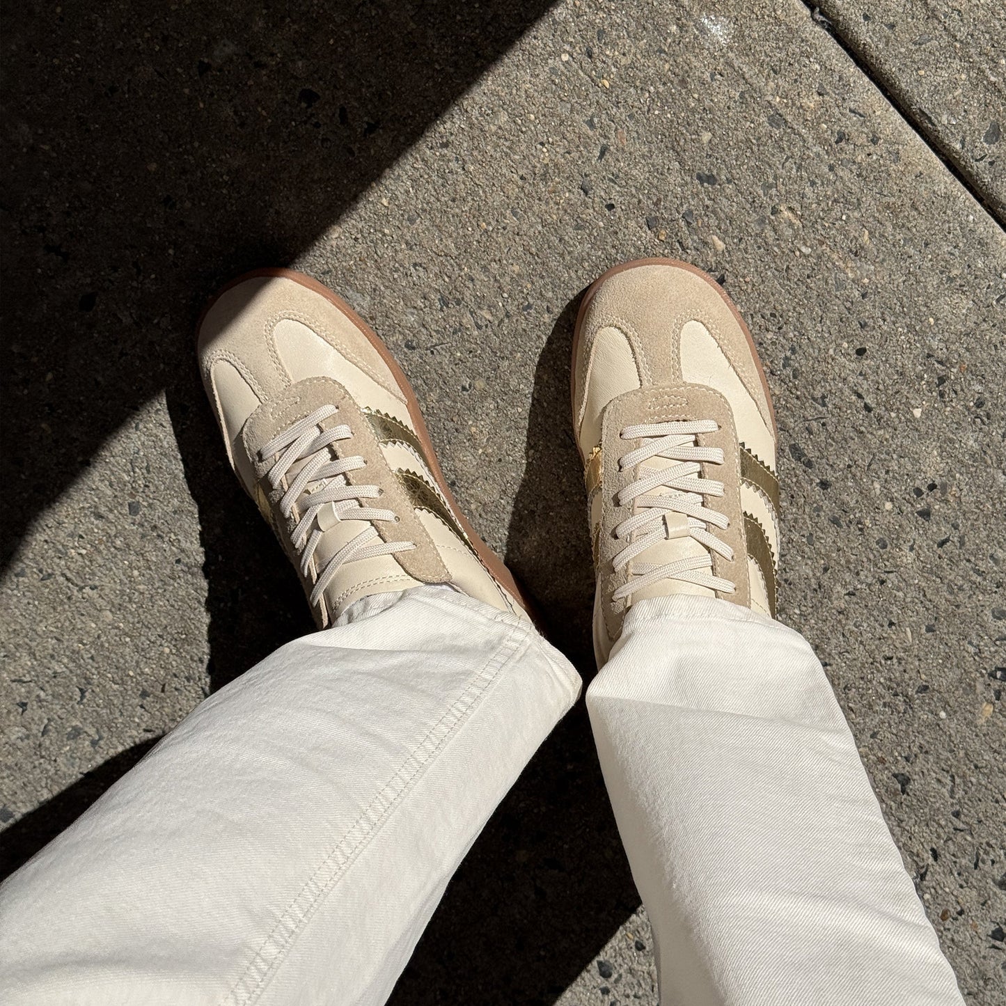 Merit White Gold Leather Sneakers Dolce Vita us