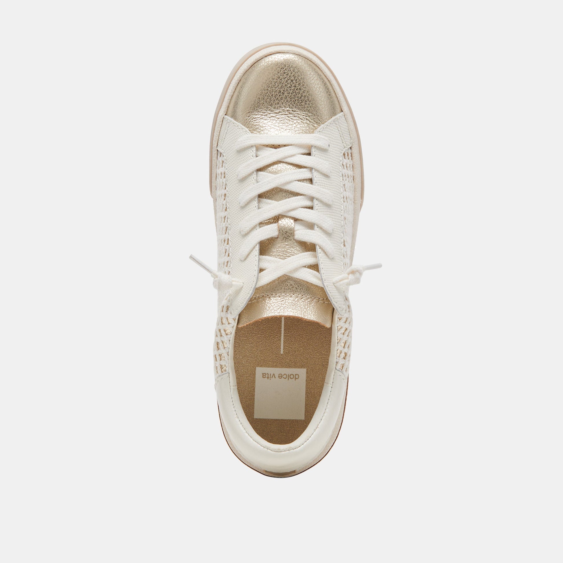 Zina Bone Gold Woven Wide Sneakers Dolce Vita Online