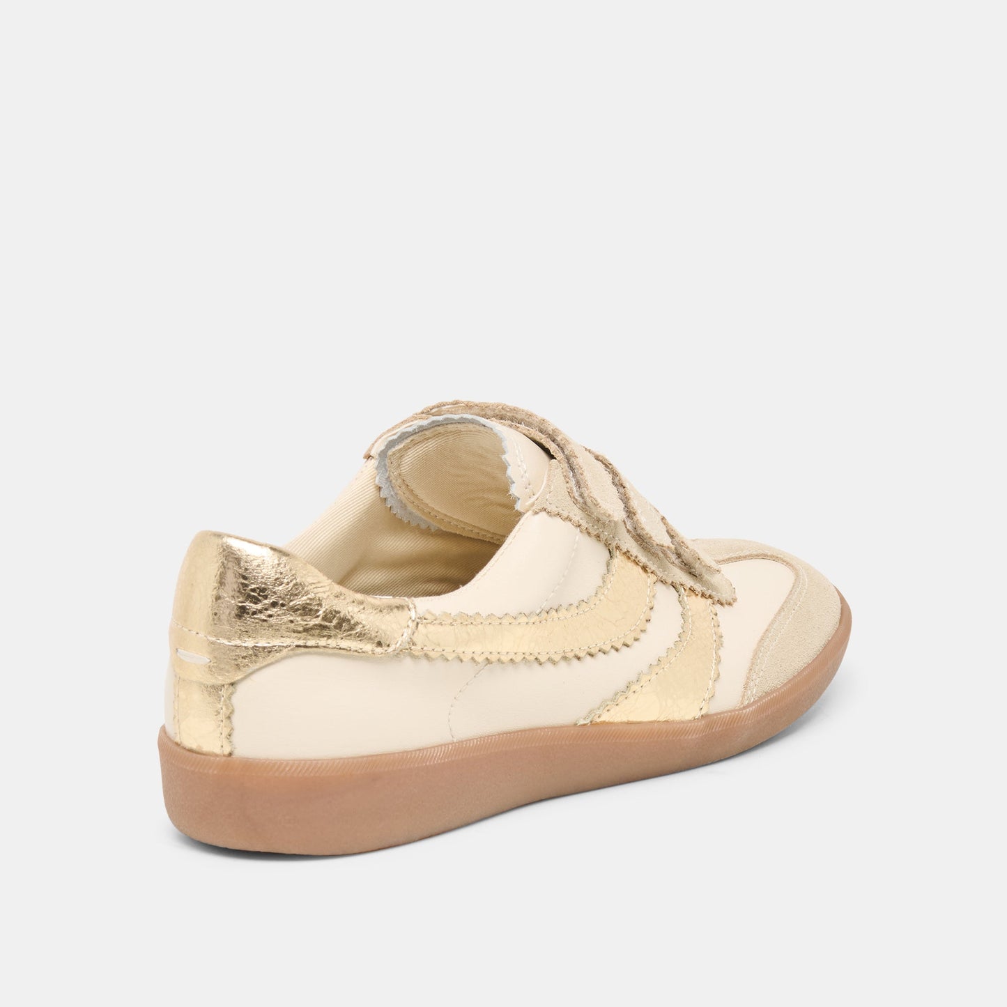Merit Velcro White Gold Leather Sneakers Dolce Vita On sale